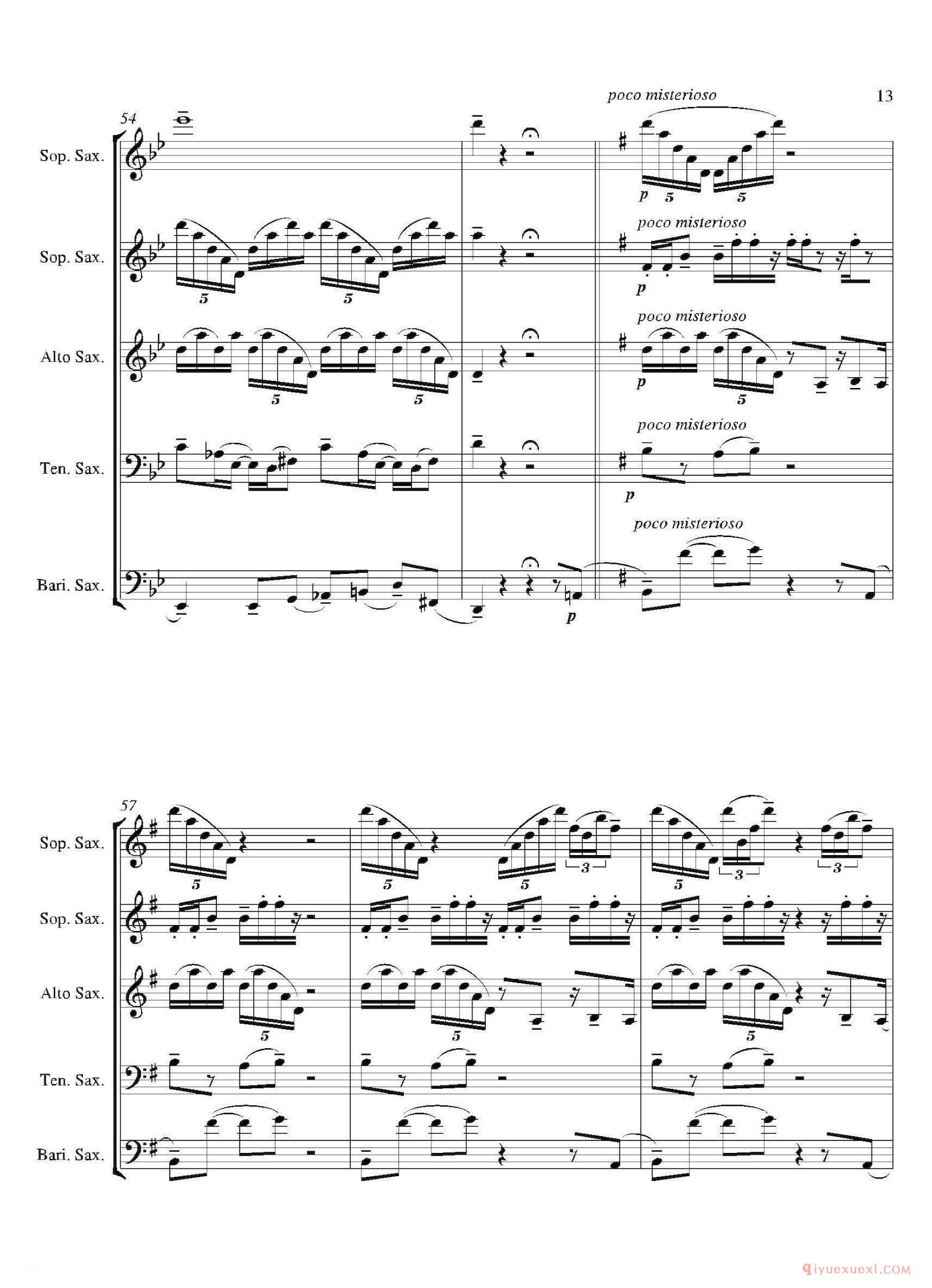 萨克斯谱[Tango]合奏总谱