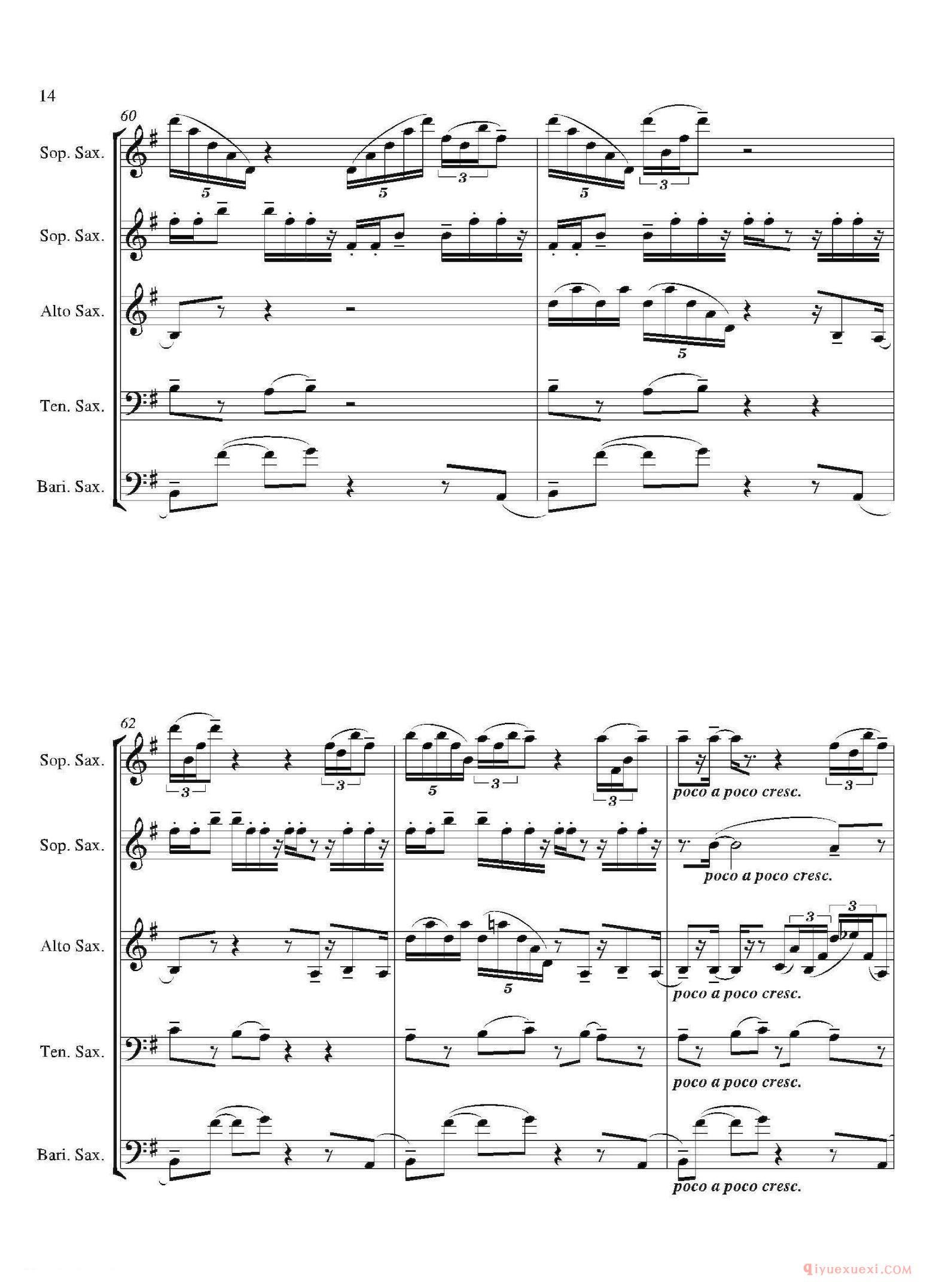 萨克斯谱[Tango]合奏总谱