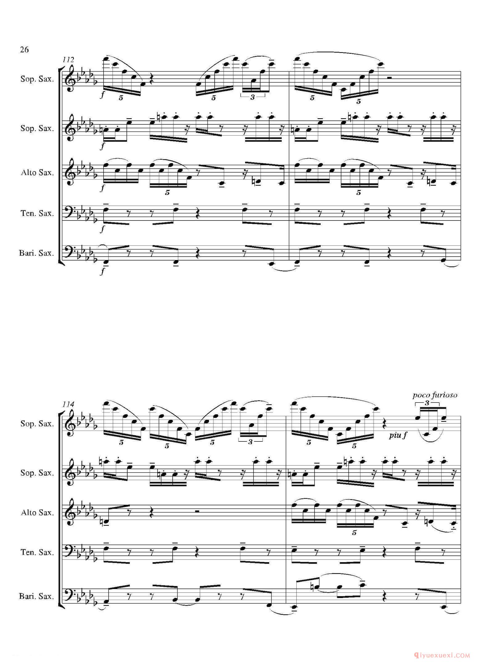 萨克斯谱[Tango]合奏总谱