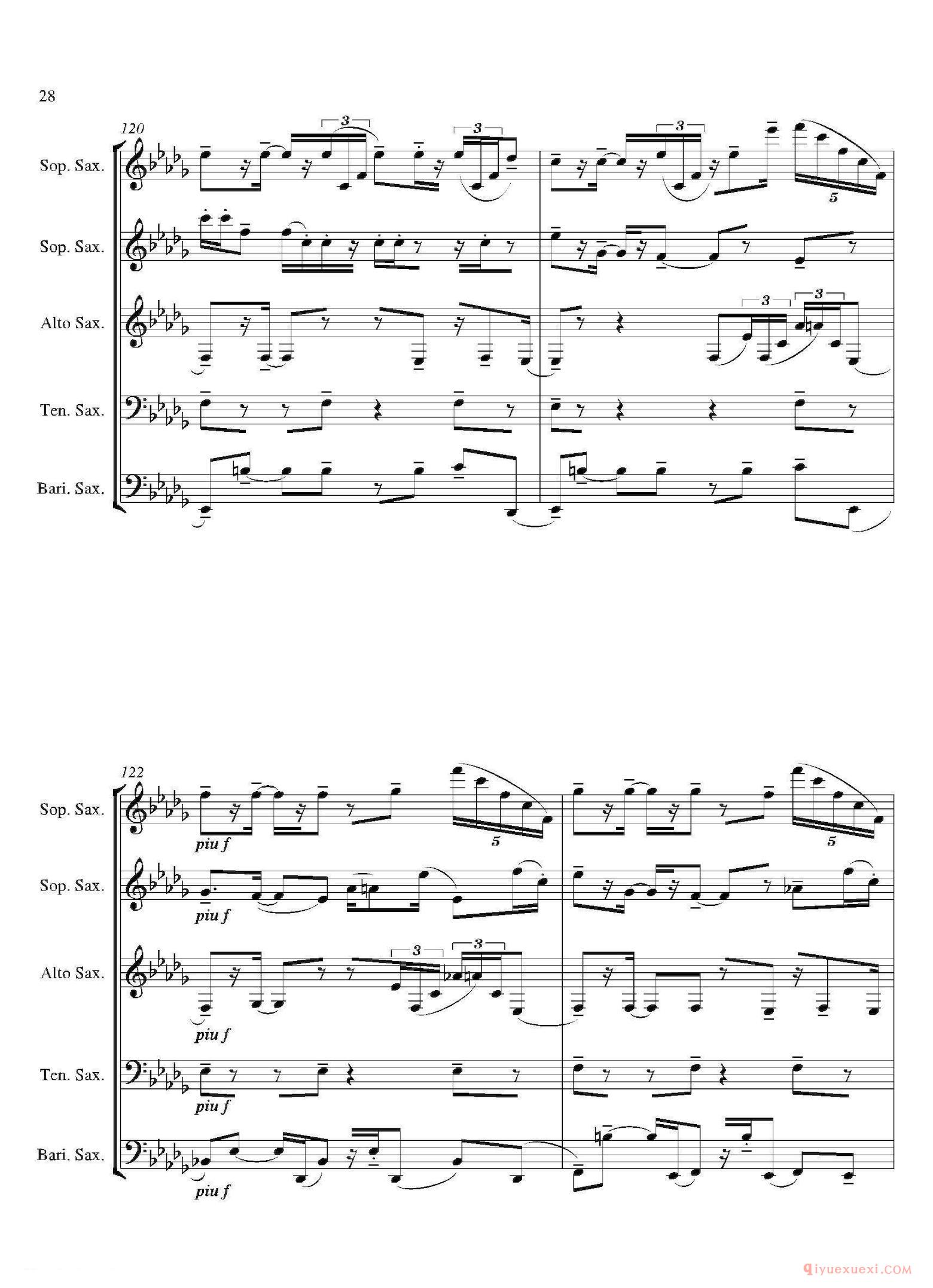 萨克斯谱[Tango]合奏总谱