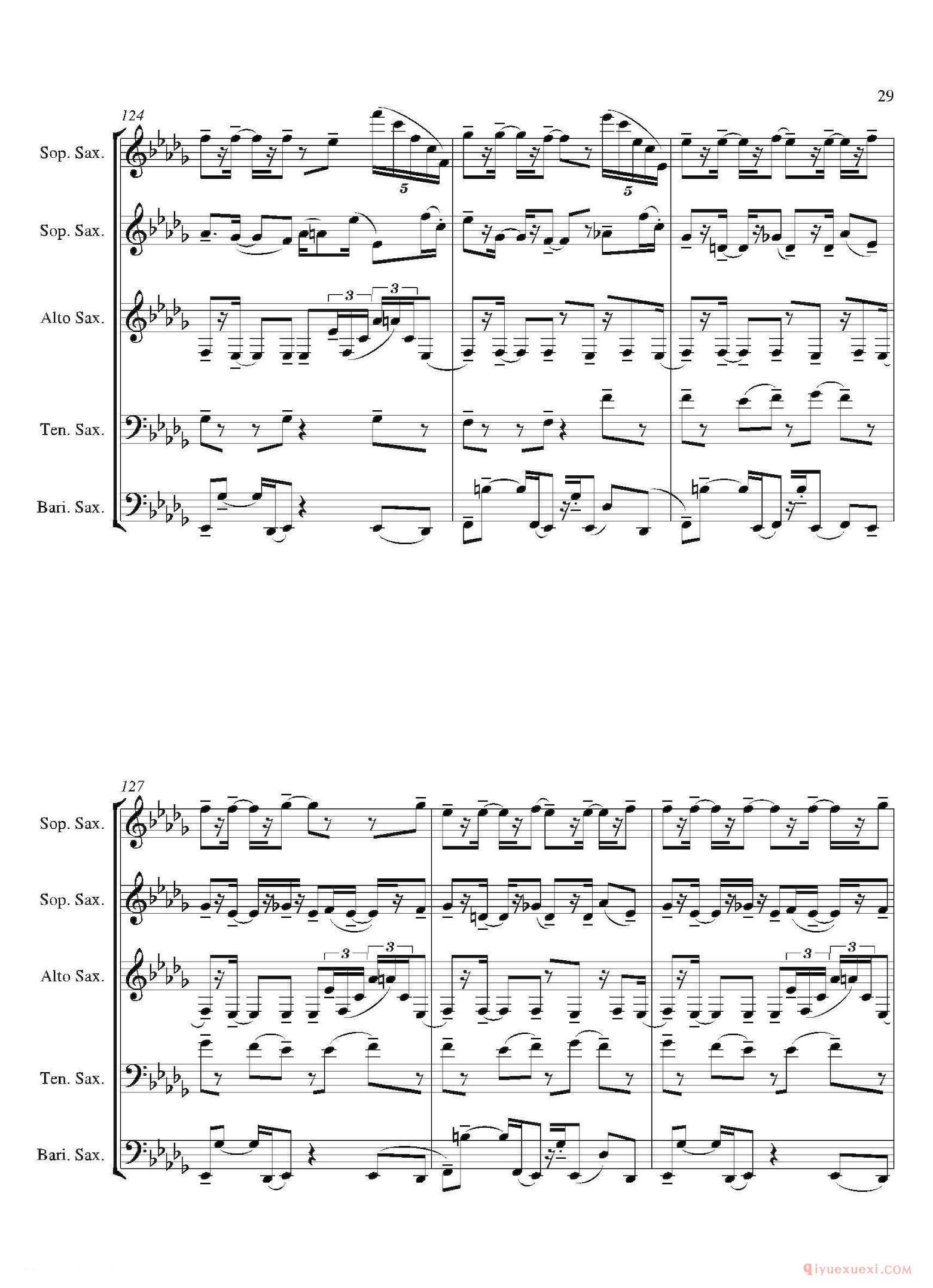 萨克斯谱[Tango]合奏总谱