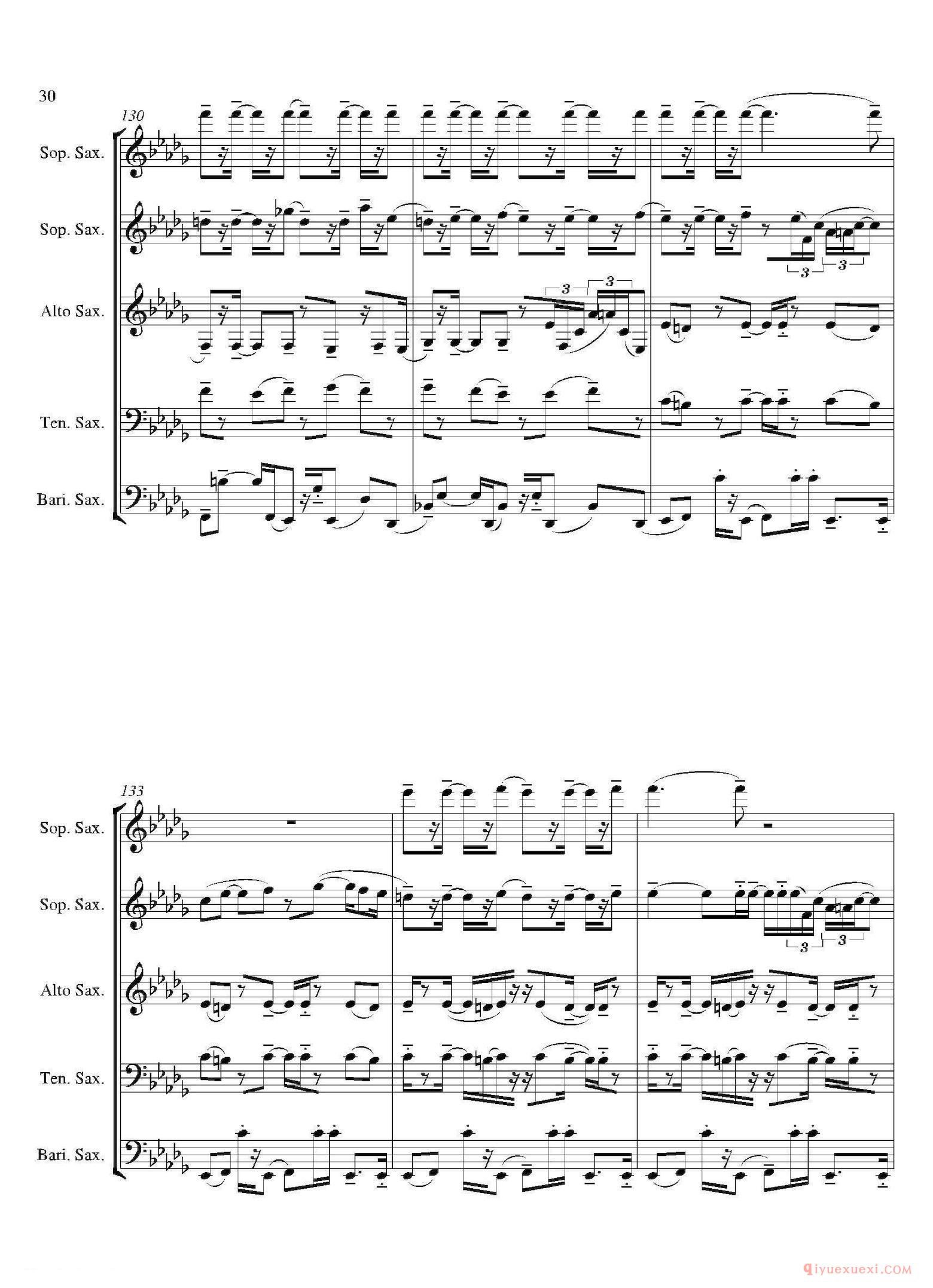 萨克斯谱[Tango]合奏总谱