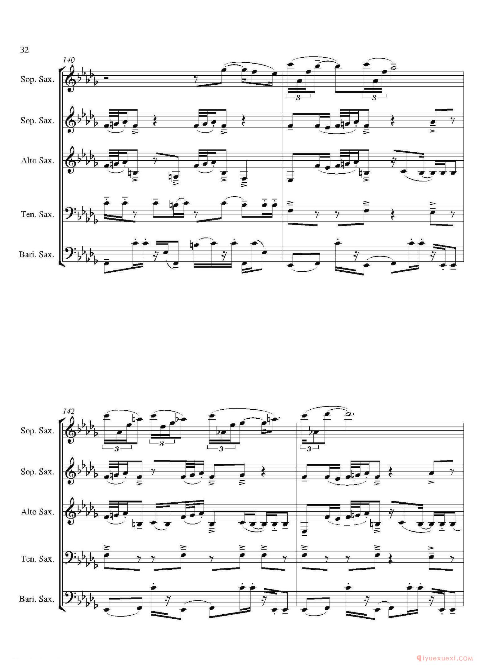 萨克斯谱[Tango]合奏总谱