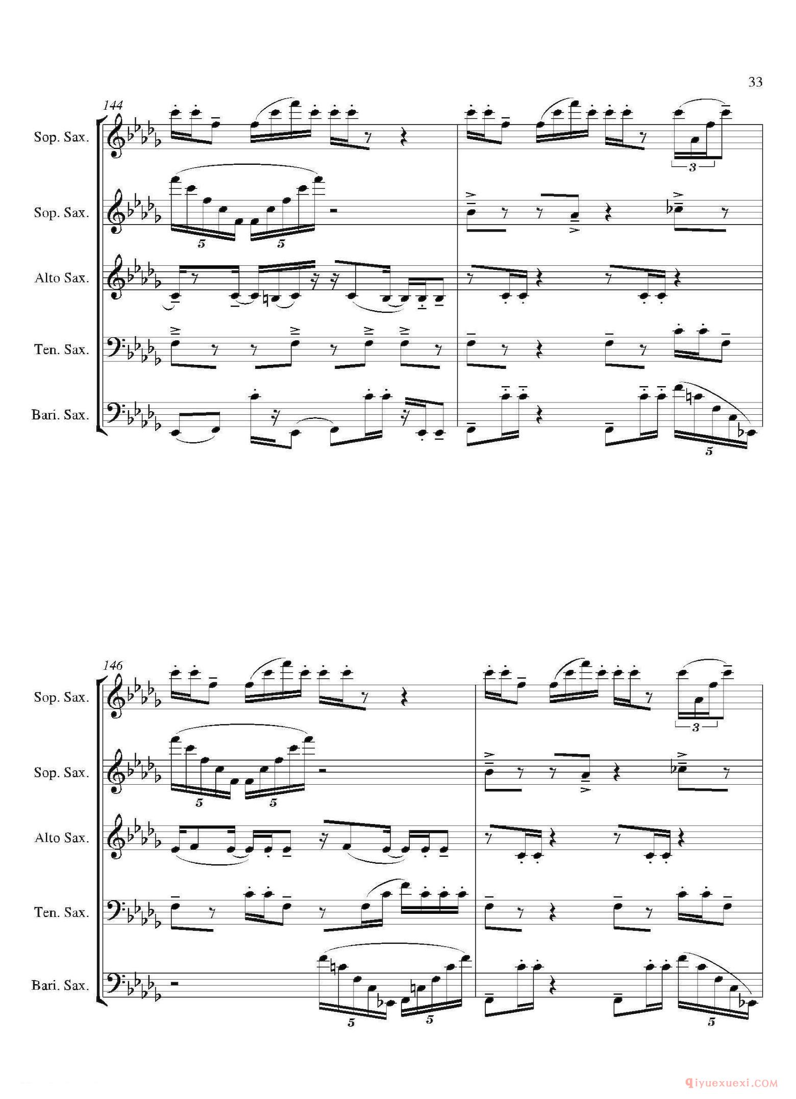 萨克斯谱[Tango]合奏总谱