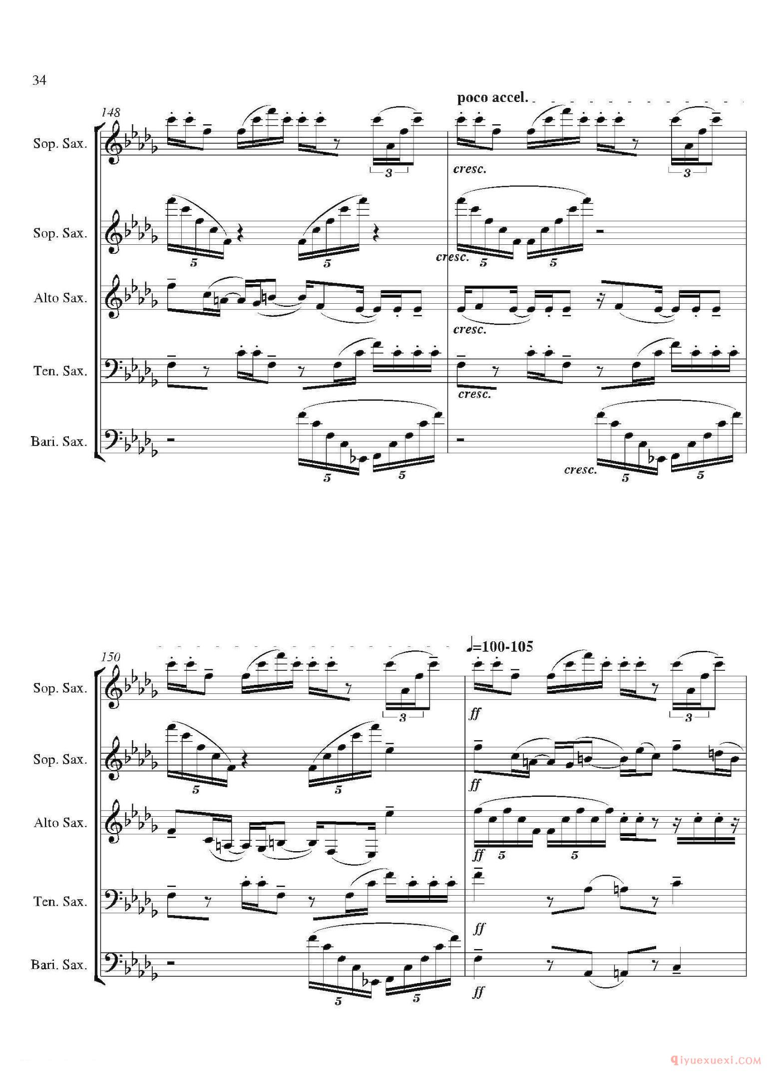 萨克斯谱[Tango]合奏总谱
