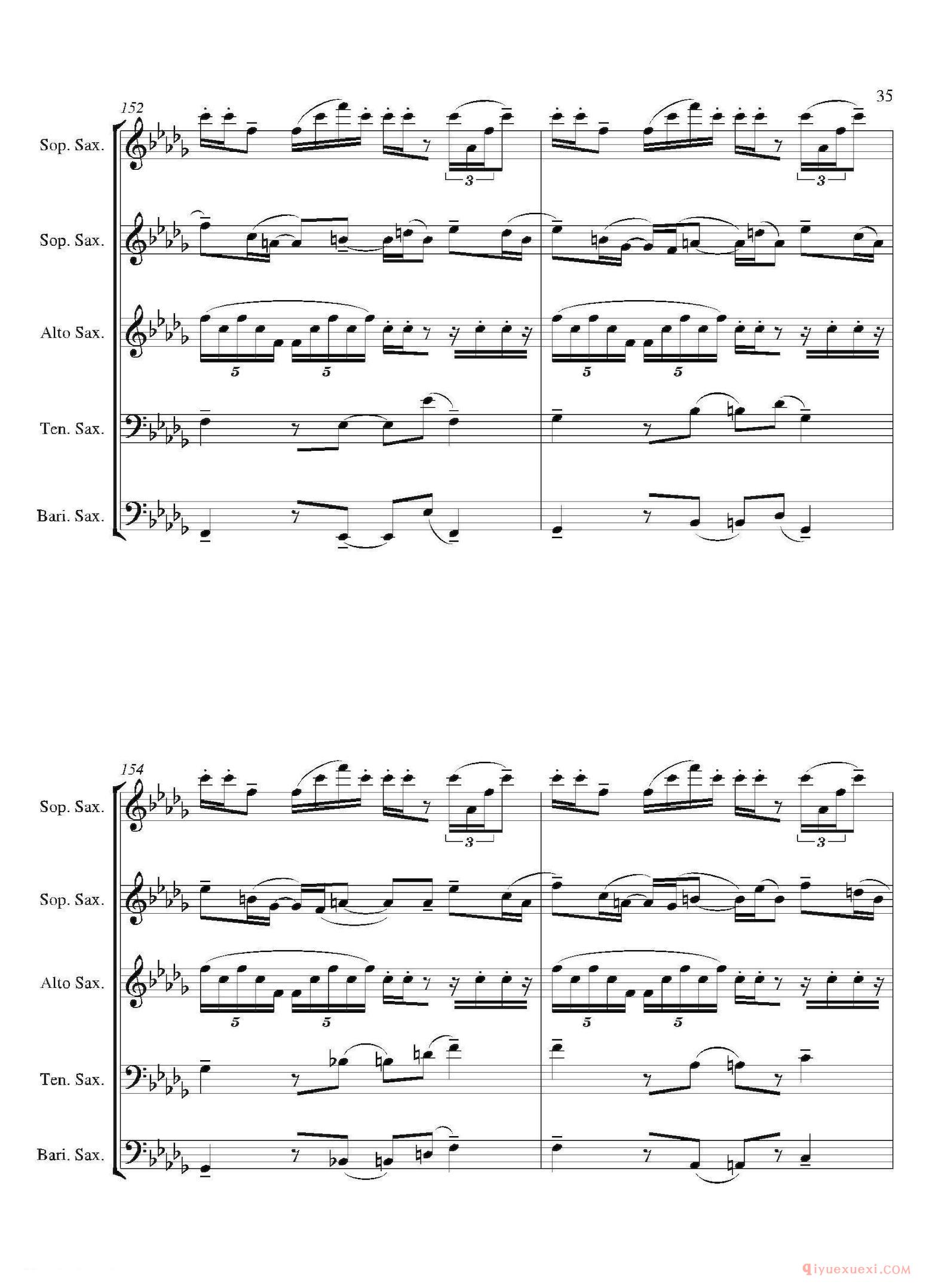 萨克斯谱[Tango]合奏总谱