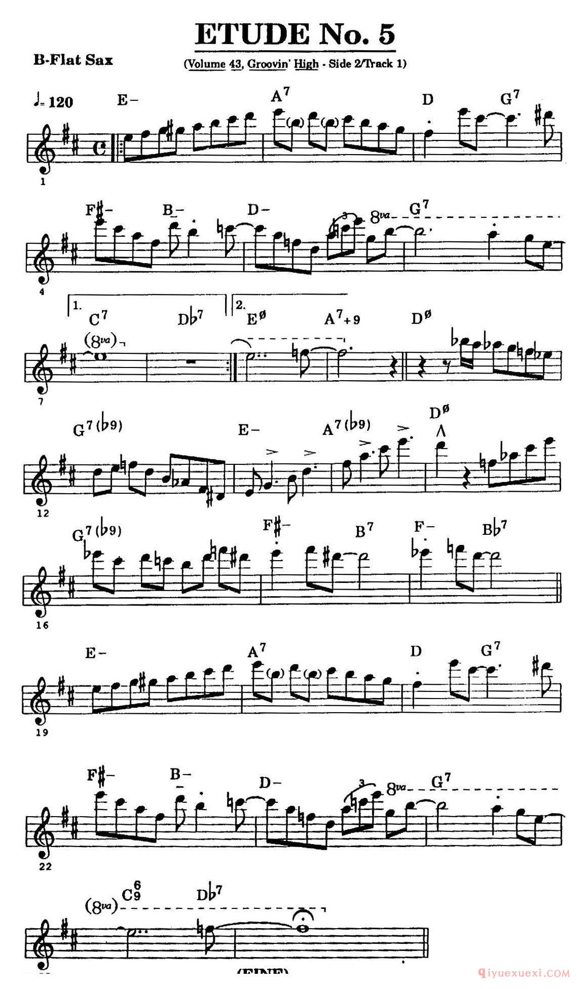 萨克斯谱[爵士乐超吹练习曲]