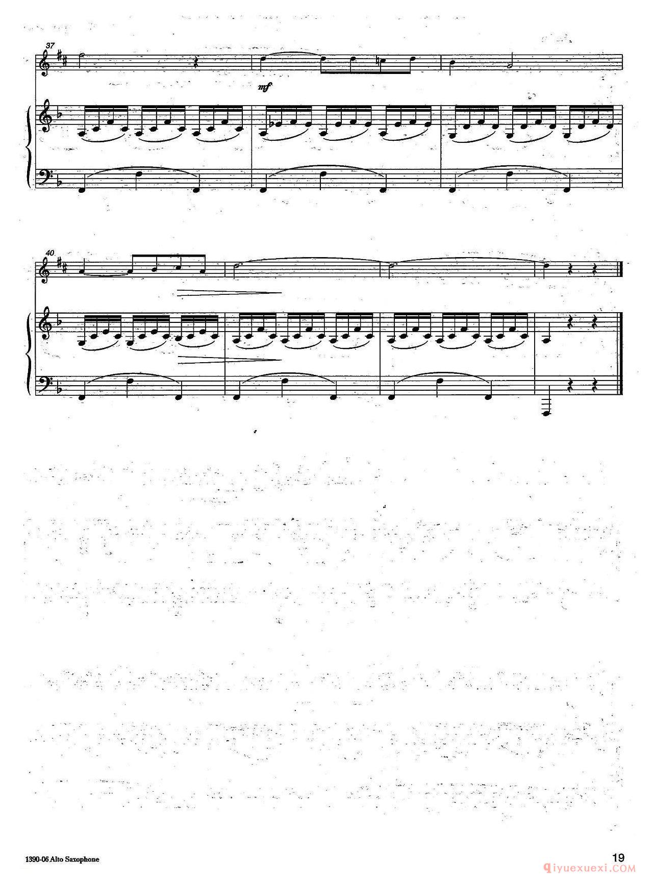 萨克斯谱[Andante sostenuto]中音萨克所+钢琴伴奏