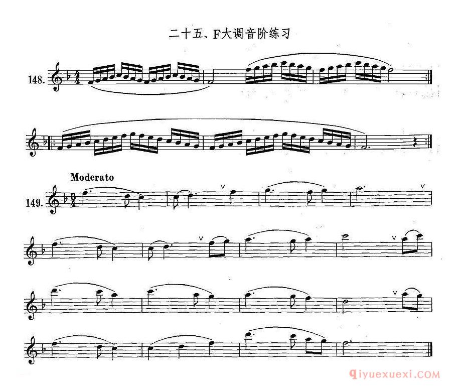 萨克斯练习曲谱[F大调音阶练习]
