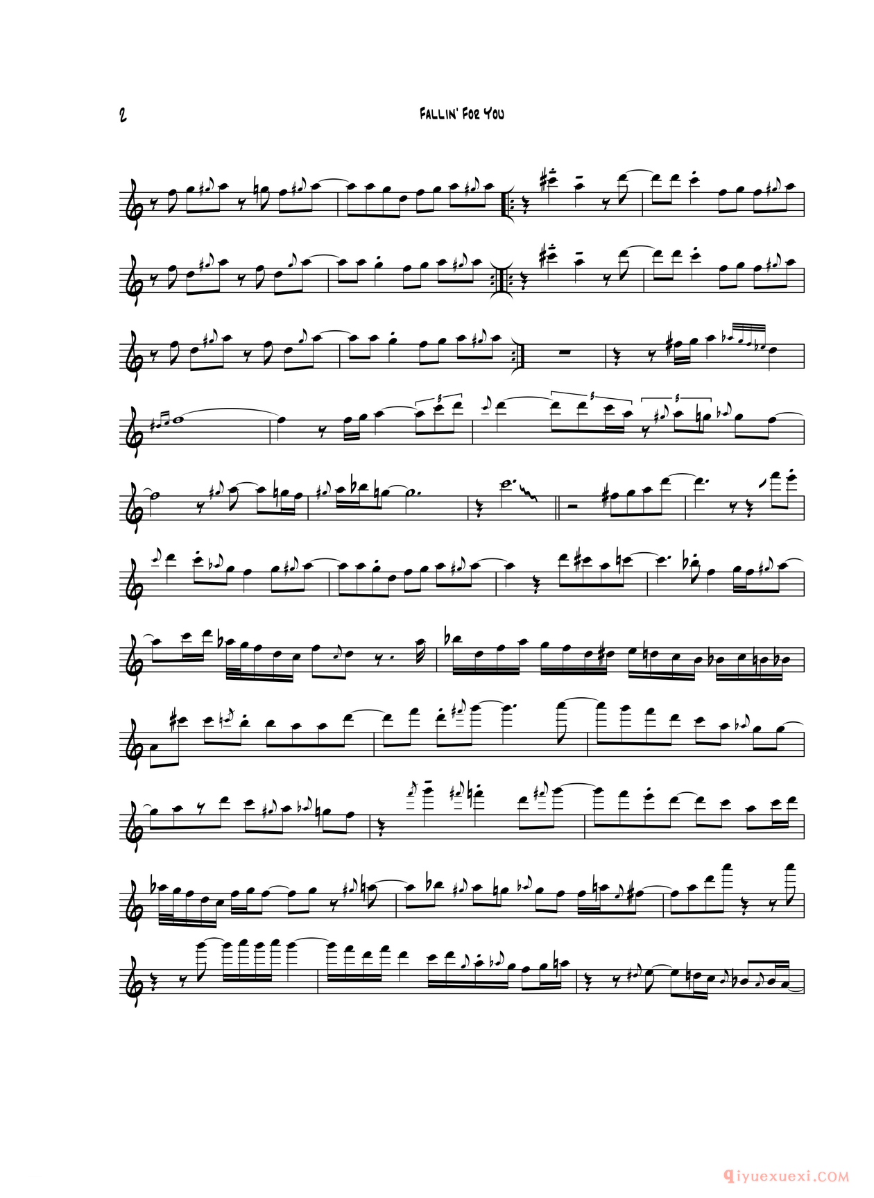 次中音萨克斯[Fallin For You]
