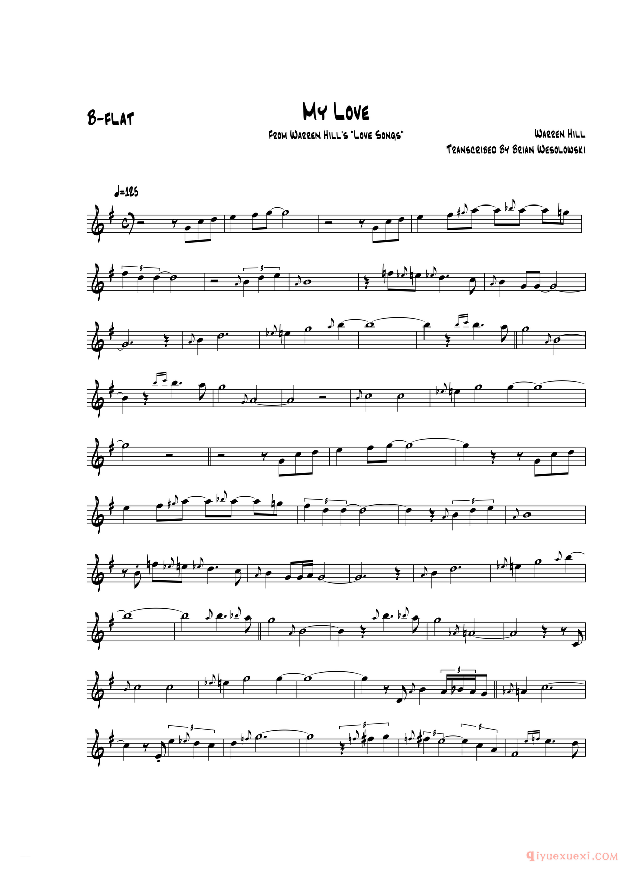 次中音萨克斯[My Love]