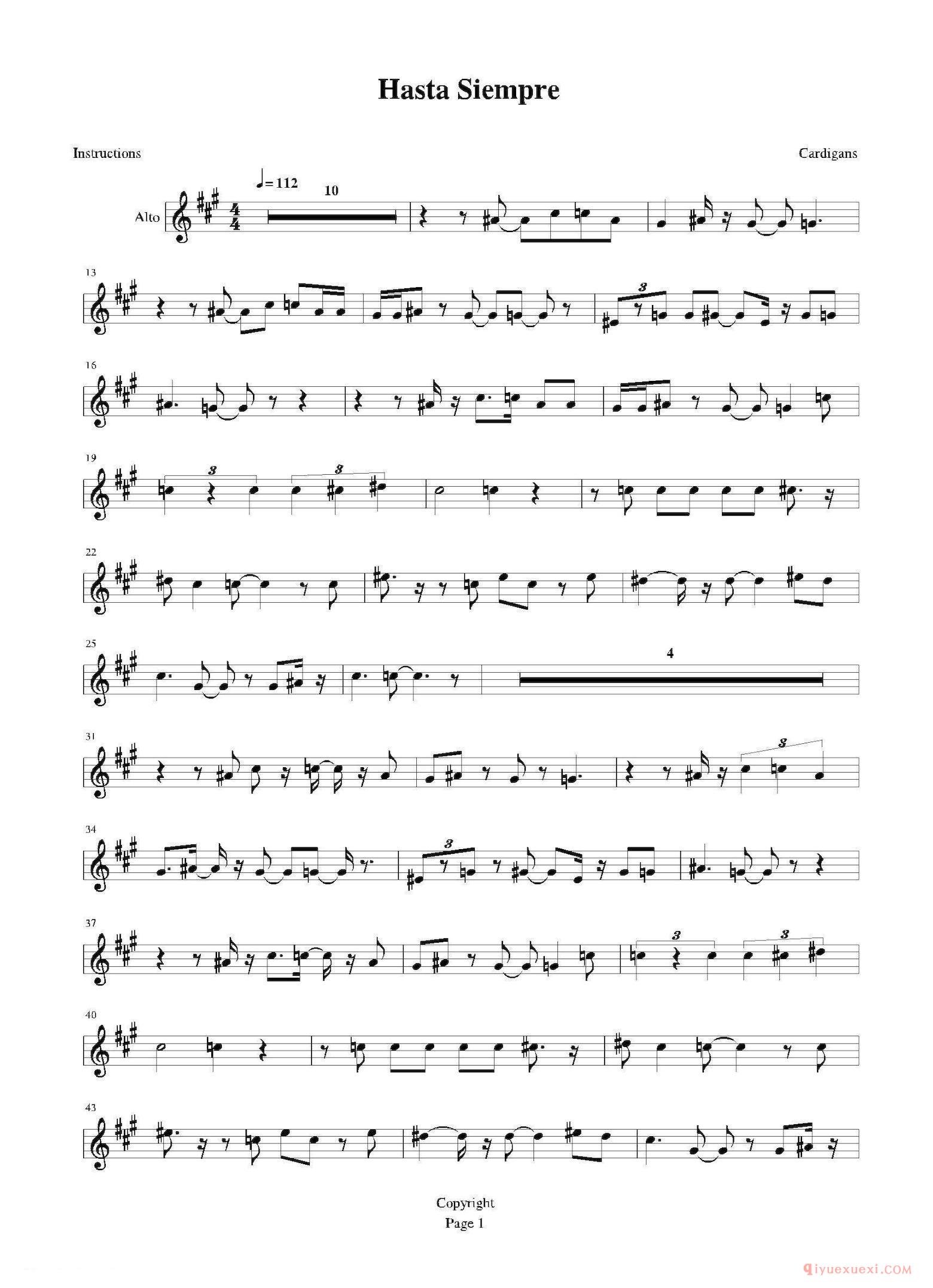 中音萨克斯[Hasta siempre/又名：Che Guevara切·格瓦拉]