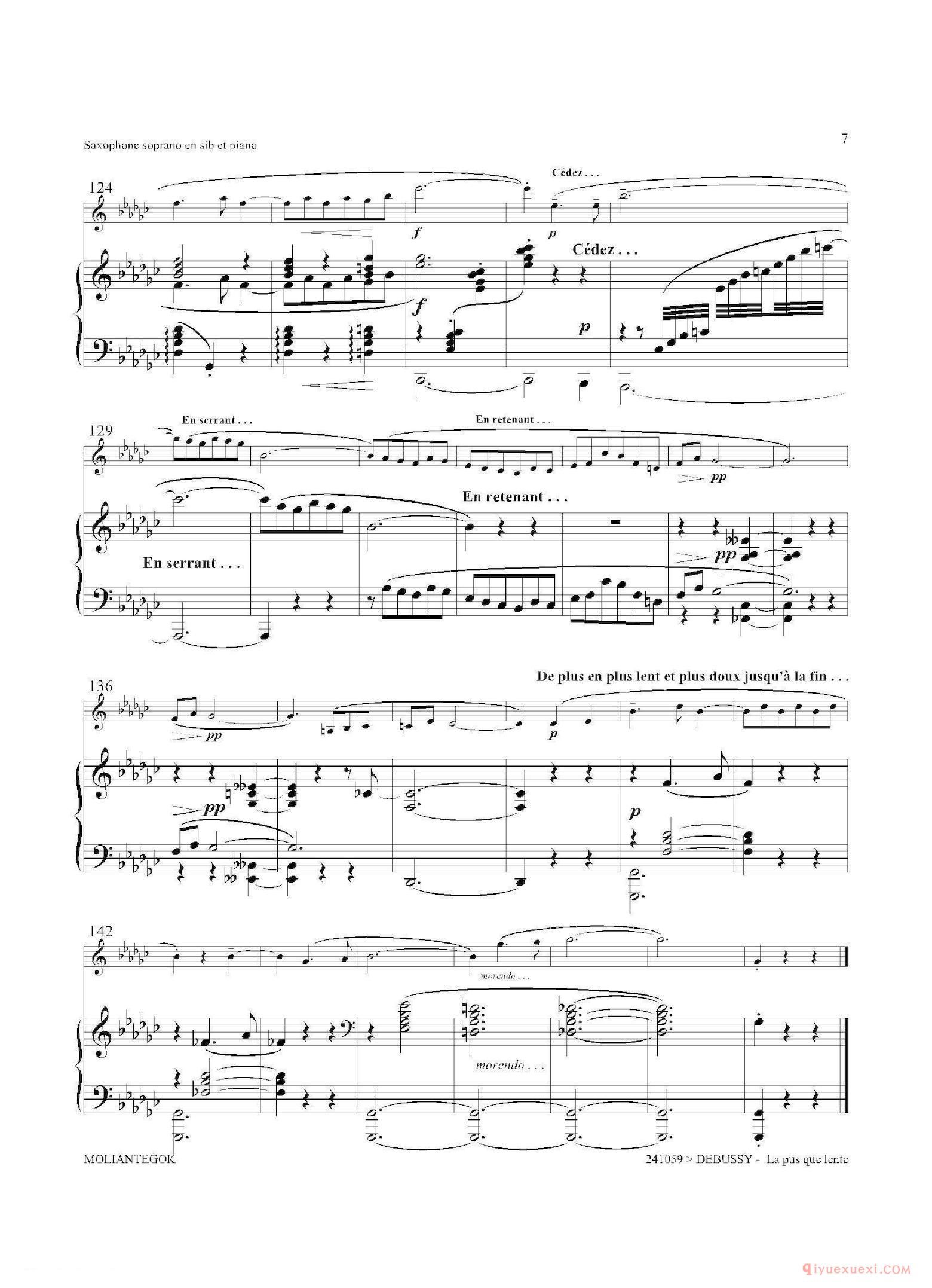 萨克斯谱La pius que lente 缓慢地圆舞曲]高音萨克斯+钢琴伴奏