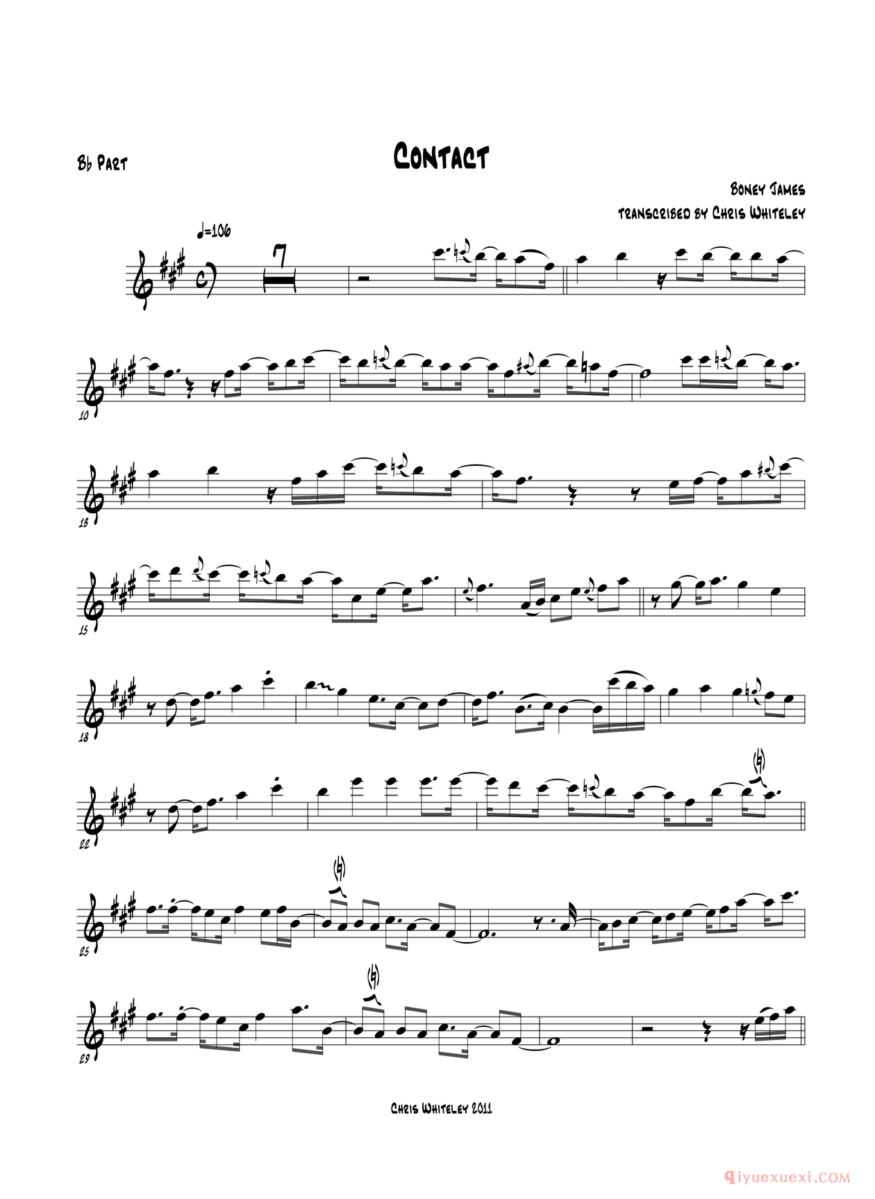 萨克斯谱[Contac/Bb PART]