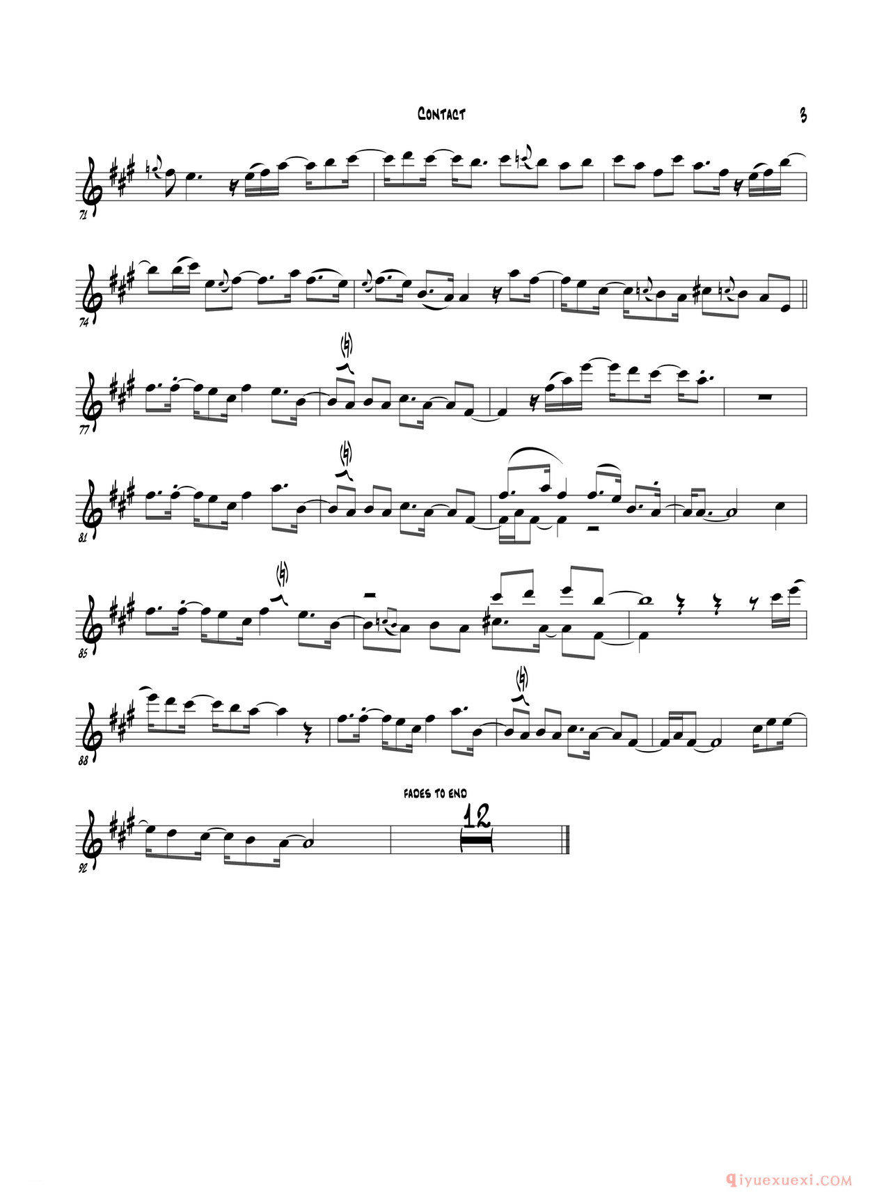萨克斯谱[Contac/Bb PART]