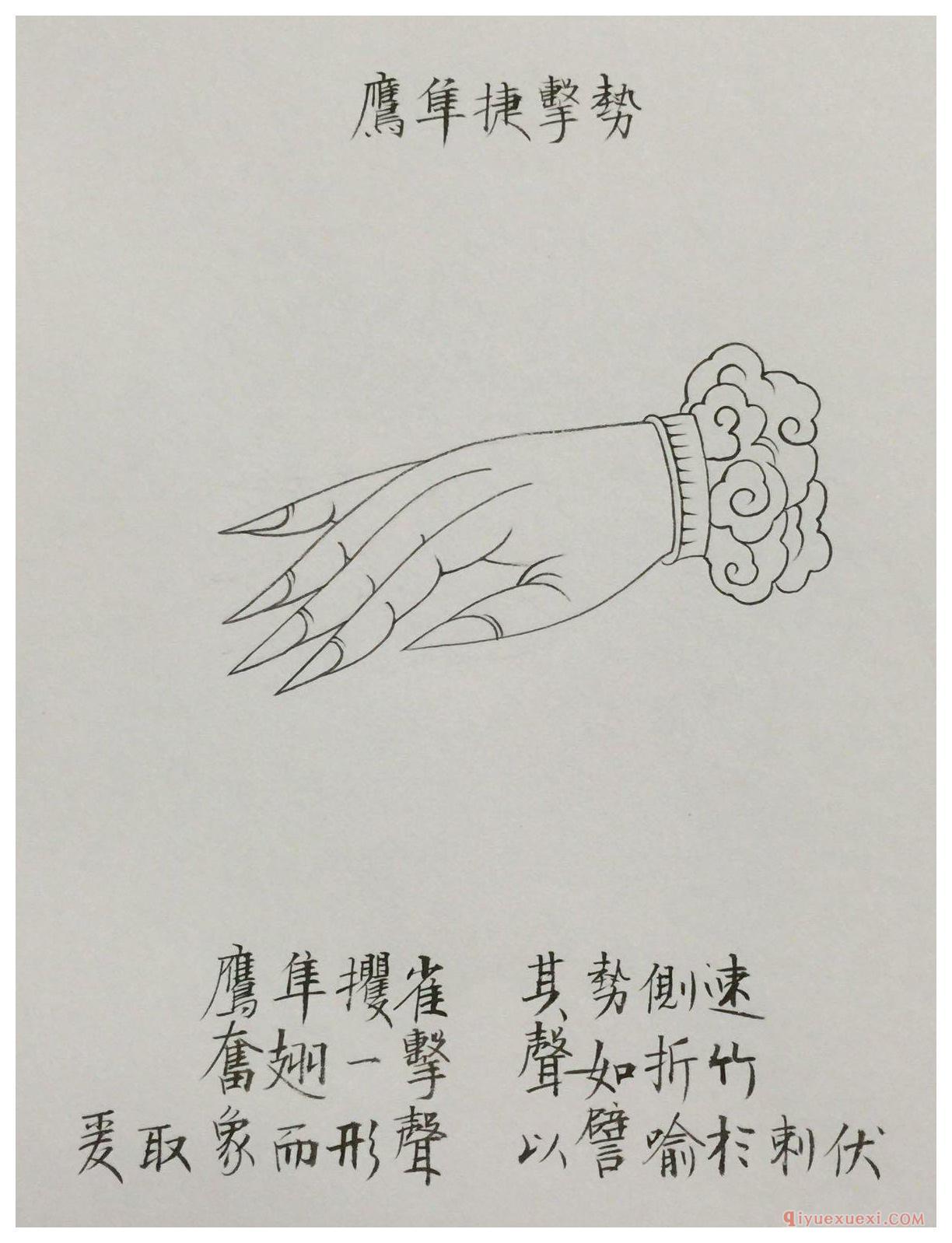 古琴右手指法《鹰隼捷击势》手势图文详解