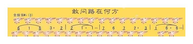 12孔陶笛谱子《敢问路在何方》