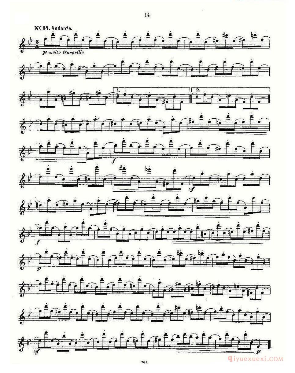 长笛谱子[18 kleine Studien.Op.41 ]五线谱