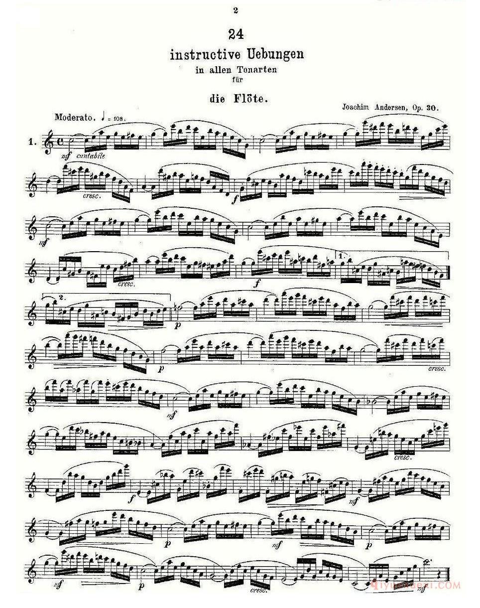 长笛谱网[24 instructive Uebungen.Op.30]五线谱