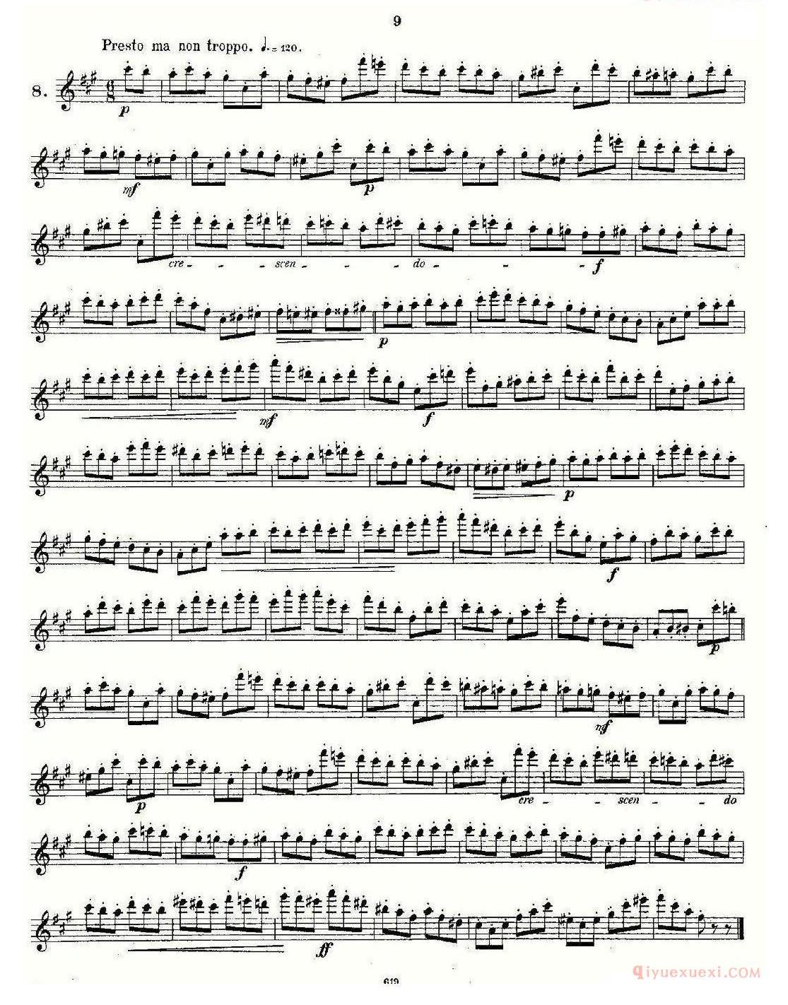 长笛谱网[Andersen etude op30/练习曲作品30号]五线谱
