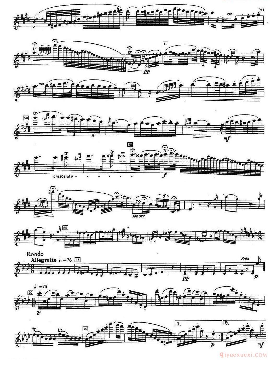 长笛乐谱[fantaisie sur un air de Schubert ]五线谱