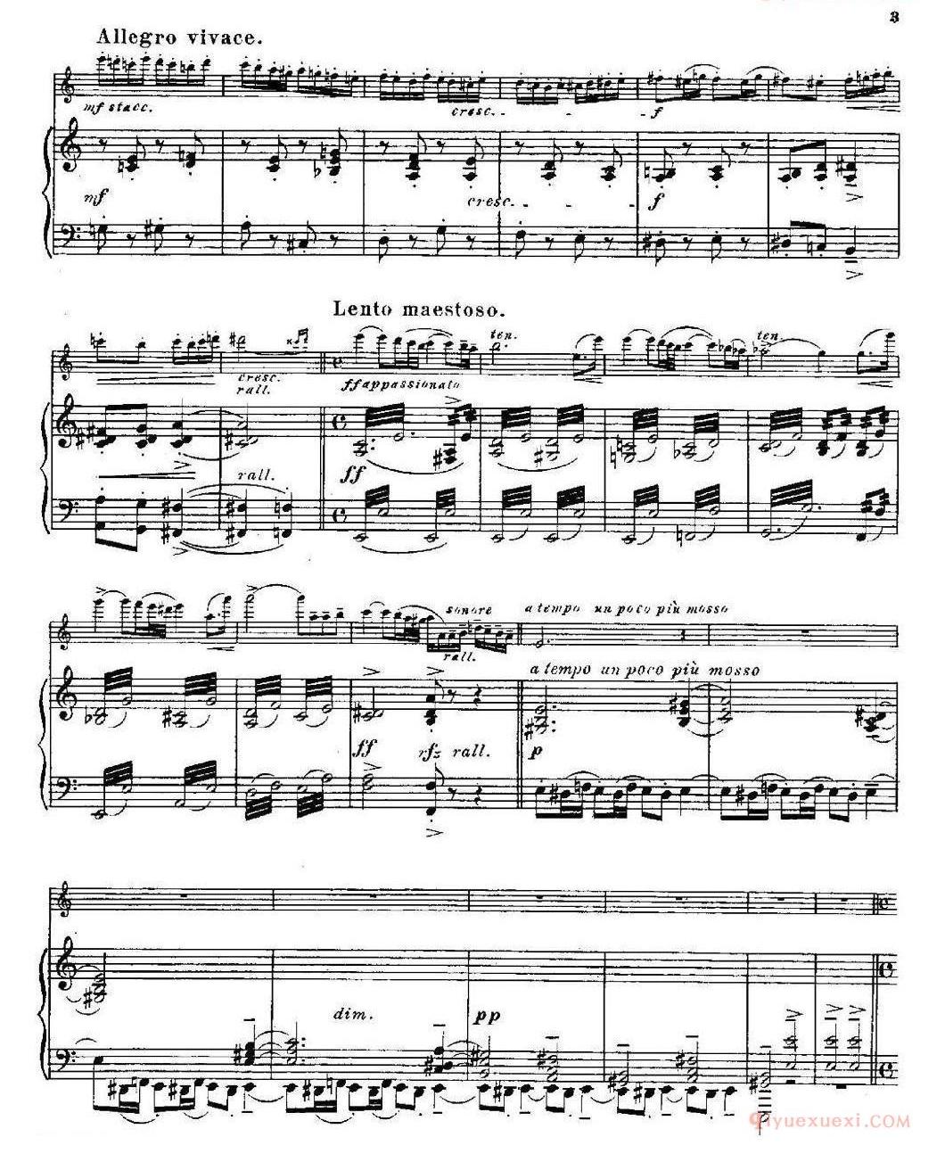 长笛乐谱[Fantaisies nationales. Hongrois/Op.59 No.6/长笛+钢琴伴奏]五线谱