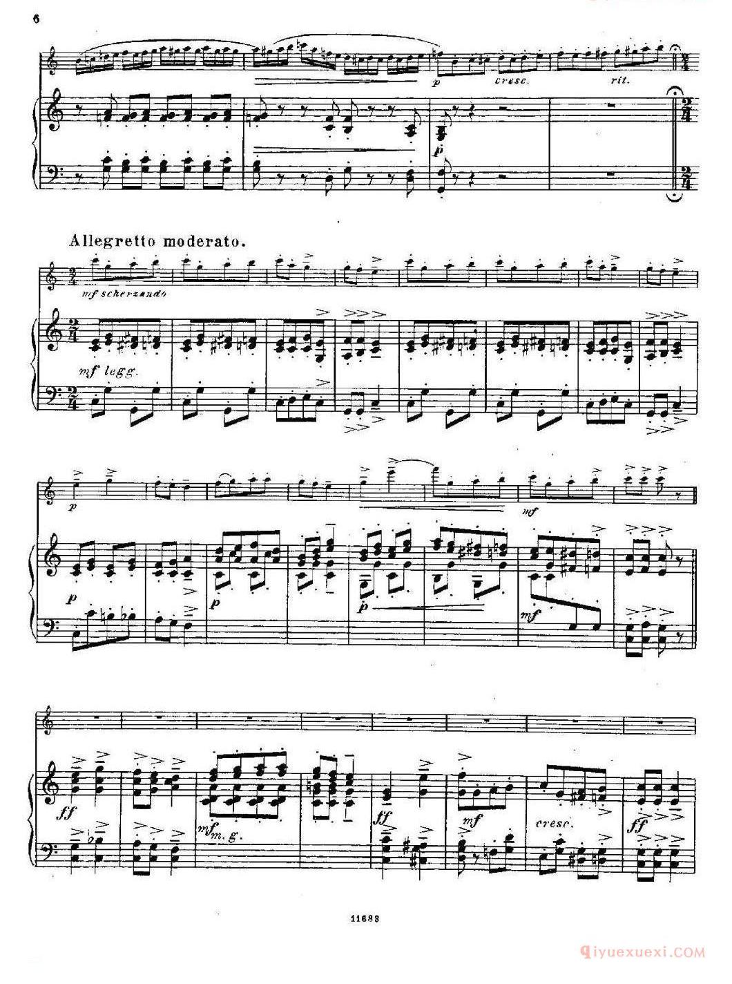 长笛乐谱[Fantaisies nationales. Hongrois/Op.59 No.6/长笛+钢琴伴奏]五线谱