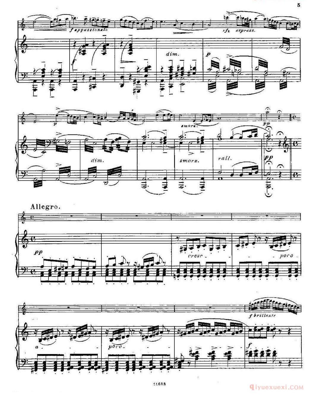 长笛乐谱[Fantaisies nationales. Hongrois/Op.59 No.6/长笛+钢琴伴奏]五线谱