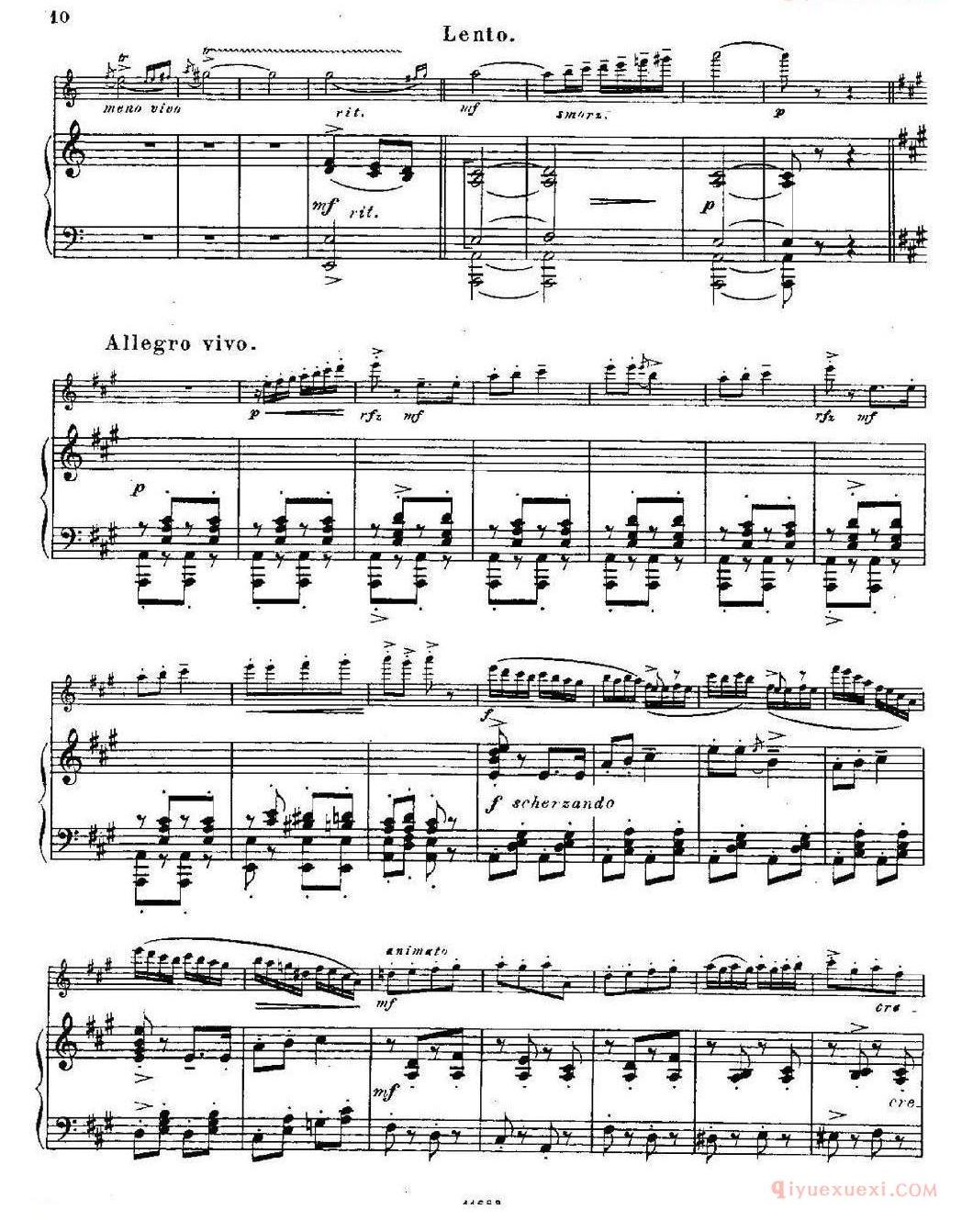 长笛乐谱[Fantaisies nationales. Hongrois/Op.59 No.6/长笛+钢琴伴奏]五线谱