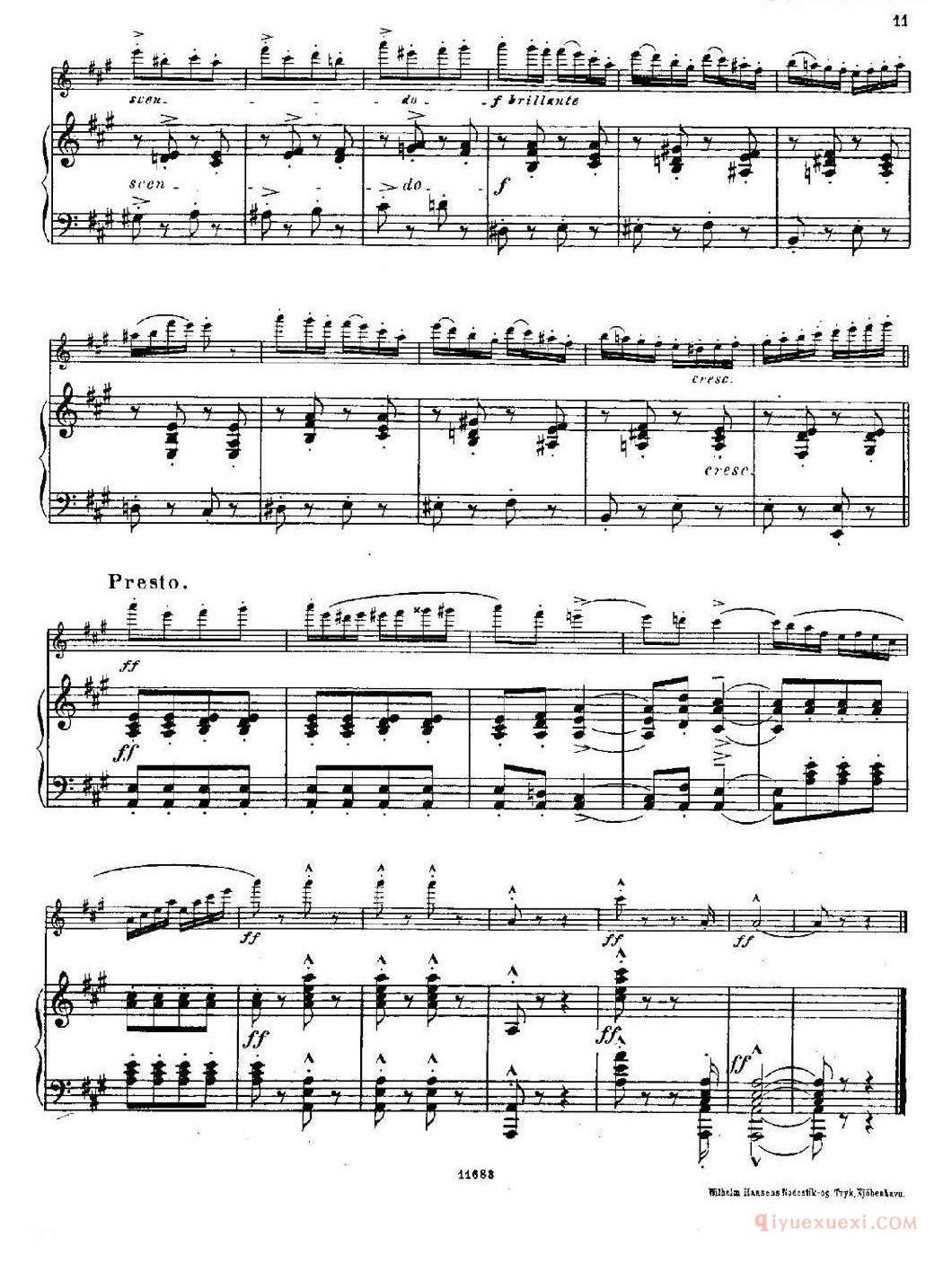 长笛乐谱[Fantaisies nationales. Hongrois/Op.59 No.6/长笛+钢琴伴奏]五线谱