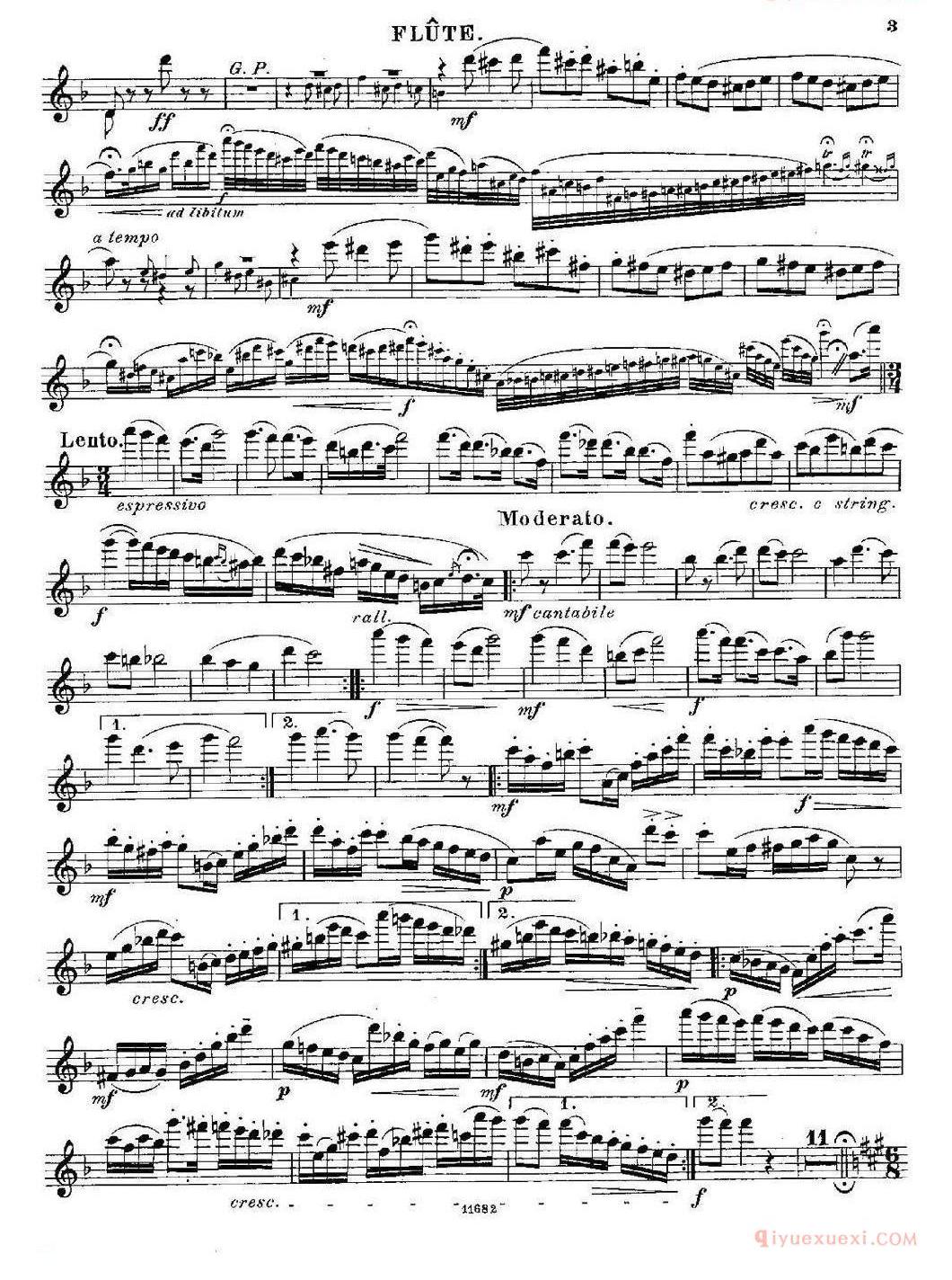 长笛乐谱[Fantaisies nationales. Italien/Op.59 No.5]五线谱