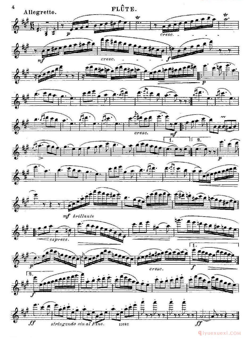 长笛乐谱[Fantaisies nationales. Italien/Op.59 No.5]五线谱