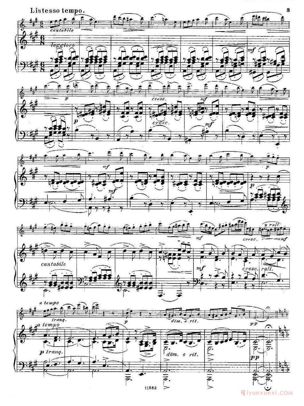 长笛乐谱[Fantaisies nationales. Italien/Op.59 No.5/长笛+钢琴伴奏]五线谱