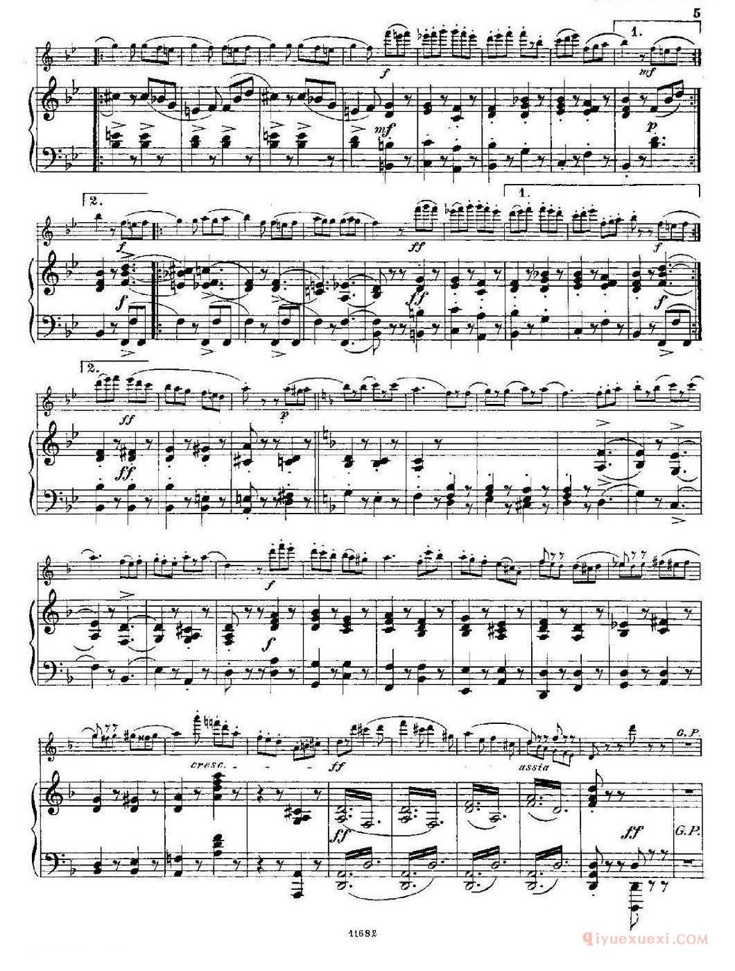 长笛乐谱[Fantaisies nationales. Italien/Op.59 No.5/长笛+钢琴伴奏]五线谱