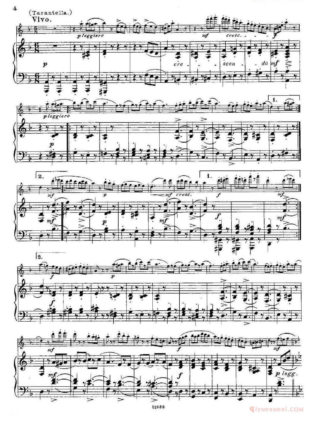 长笛乐谱[Fantaisies nationales. Italien/Op.59 No.5/长笛+钢琴伴奏]五线谱