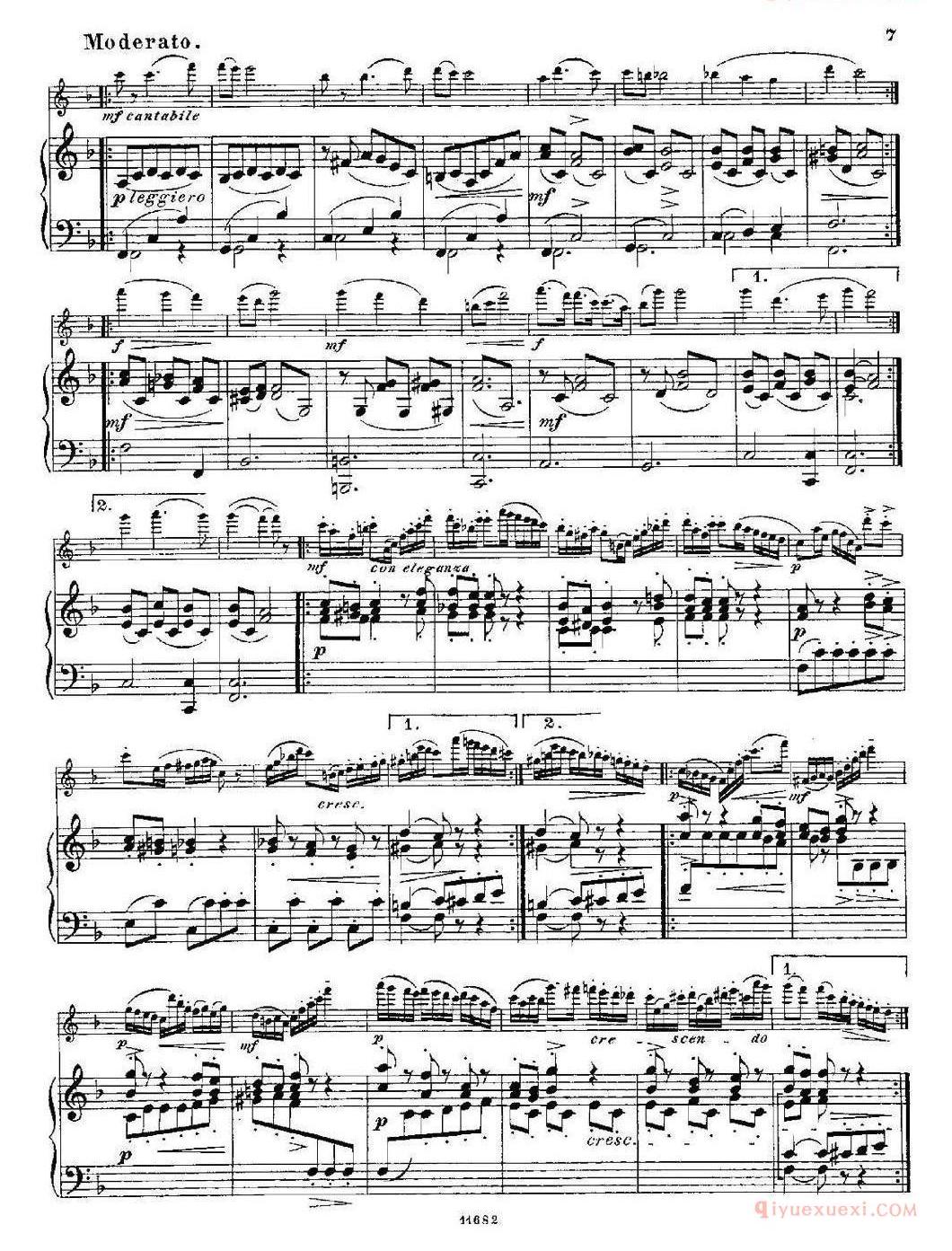 长笛乐谱[Fantaisies nationales. Italien/Op.59 No.5/长笛+钢琴伴奏]五线谱