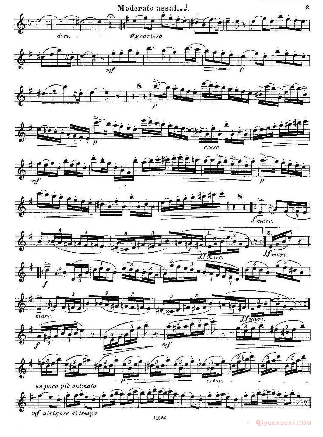 长笛乐谱[Fantaisies nationales. Russe/Op.59 No.3]五线谱