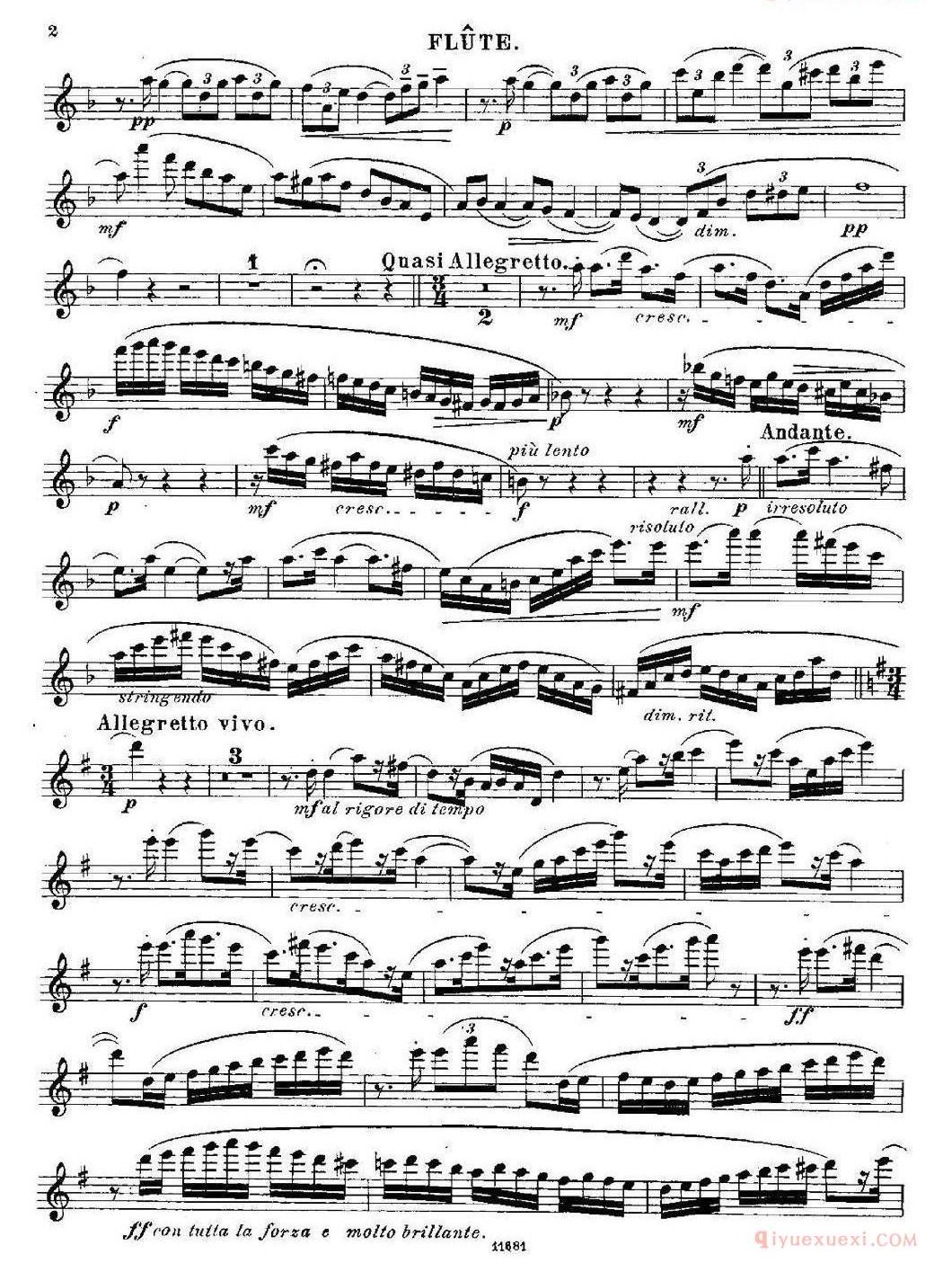 长笛乐谱[Fantaisies nationales. Suedois/Op.59 No.4]五线谱