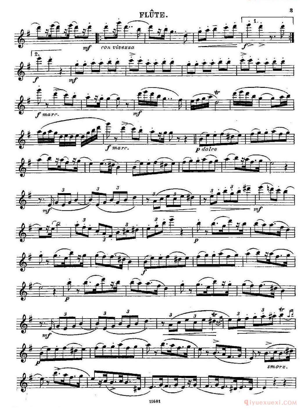 长笛乐谱[Fantaisies nationales. Suedois/Op.59 No.4]五线谱