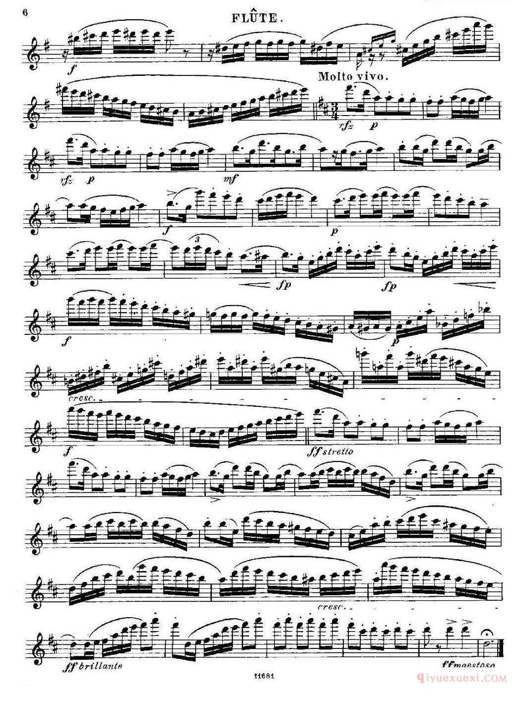 长笛乐谱[Fantaisies nationales. Suedois/Op.59 No.4]五线谱