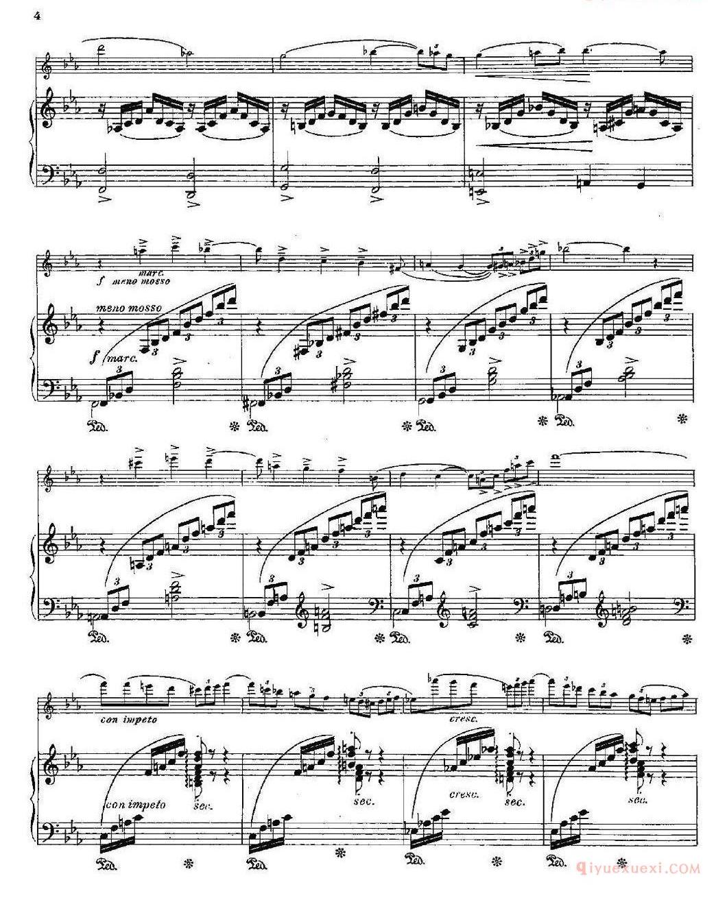 长笛乐谱[Le Calme（Op.57 No.1/长笛+钢琴伴奏]五线谱