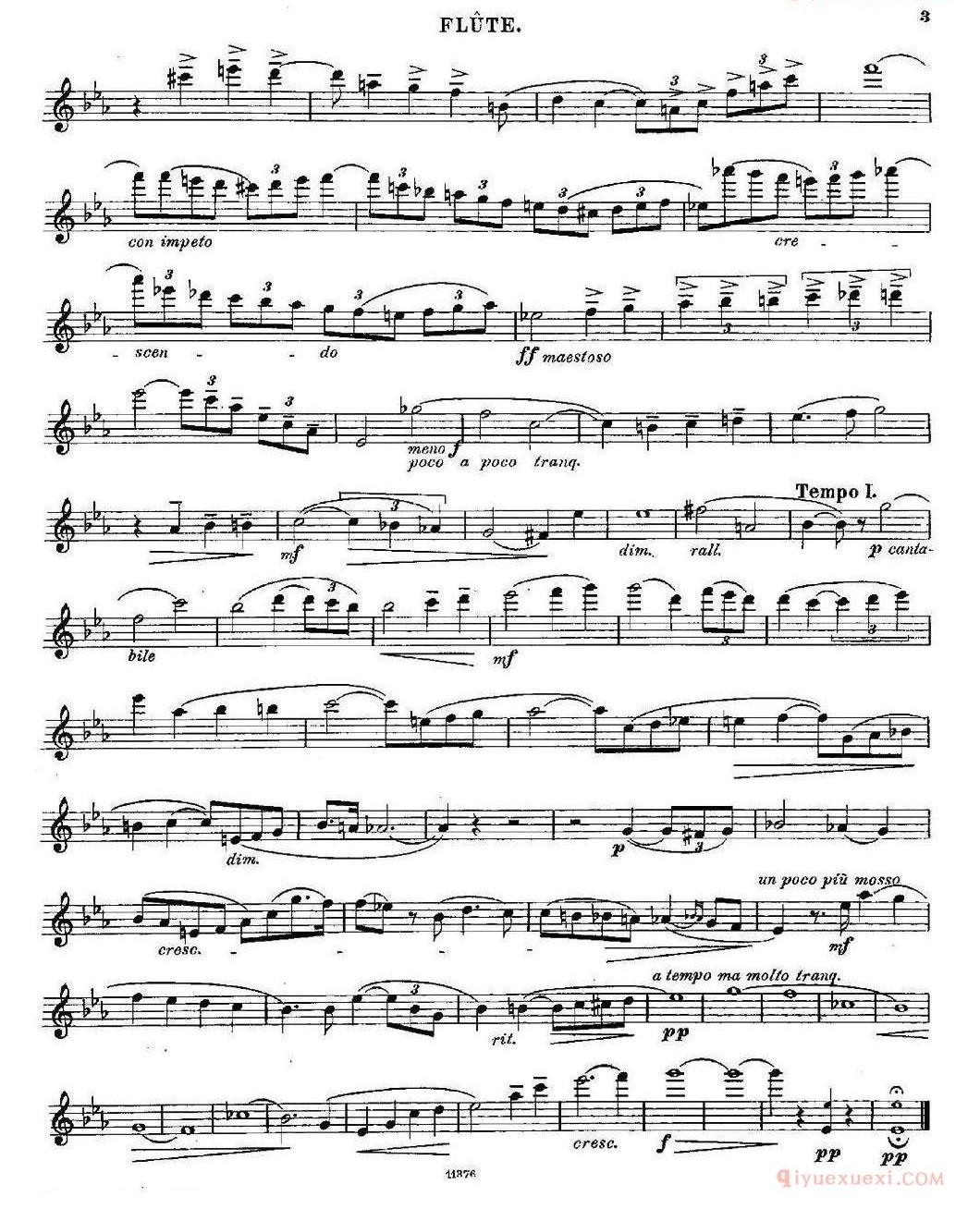 长笛乐谱[Le Calme/Op.57 No.1]五线谱