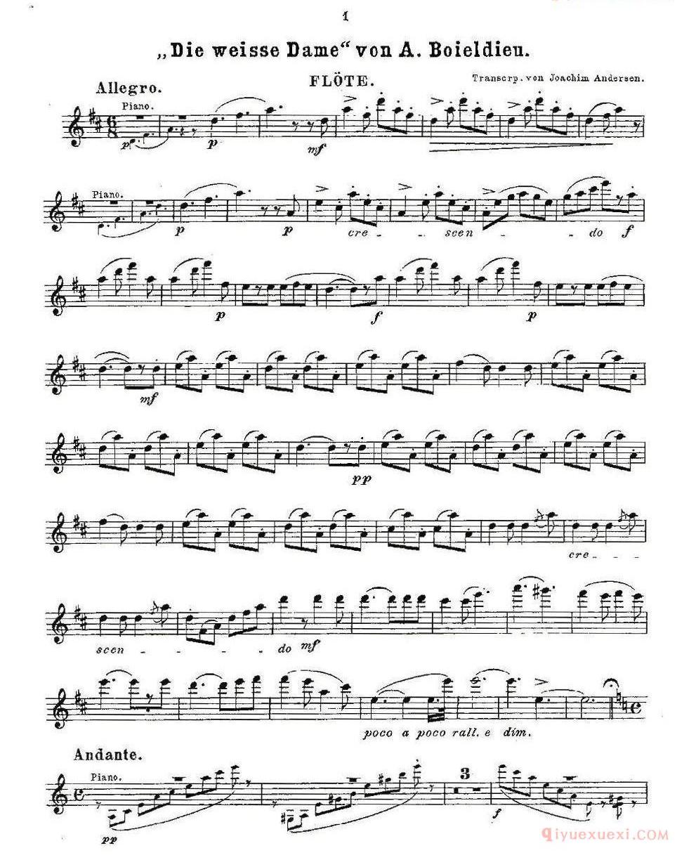 长笛乐谱[Opern-Transcriptionen.Op.45-3 ]五线谱