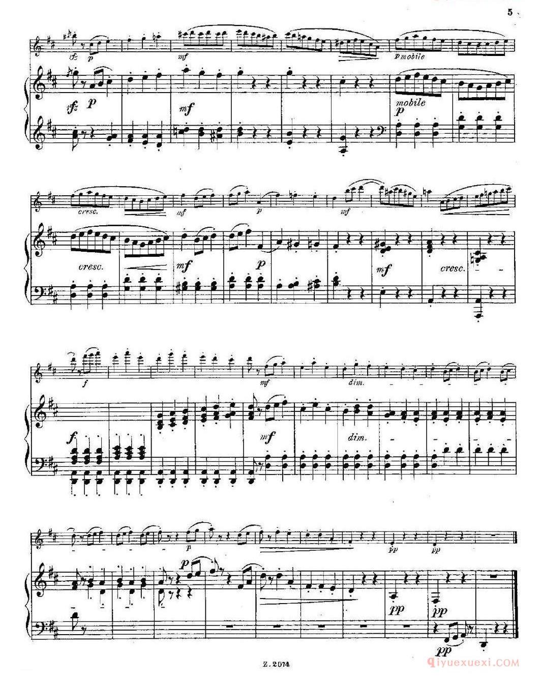 长笛乐谱[Scherzino/Op.55 No.6/长笛+钢琴伴奏]五线谱