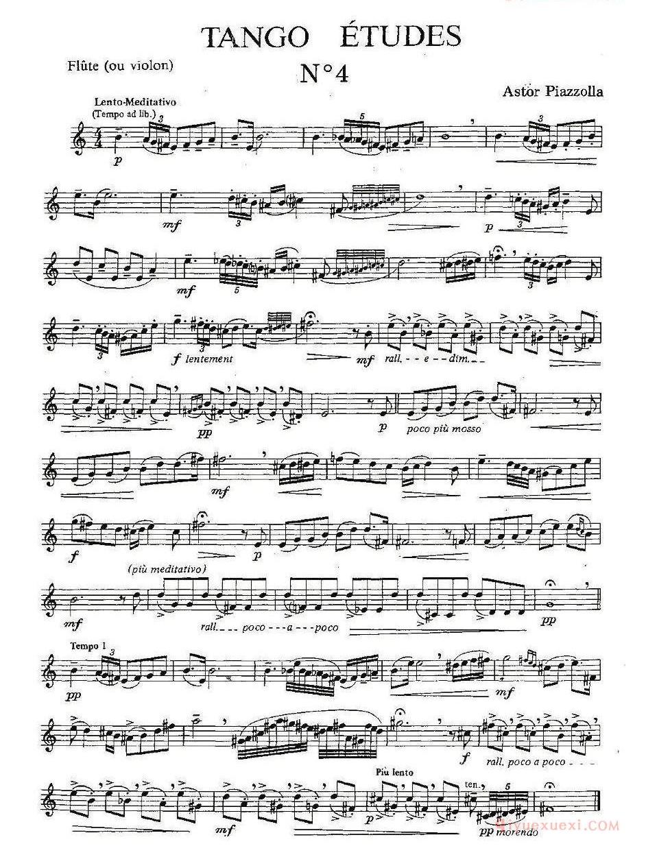 长笛乐谱[Tango Etudes 1-6]