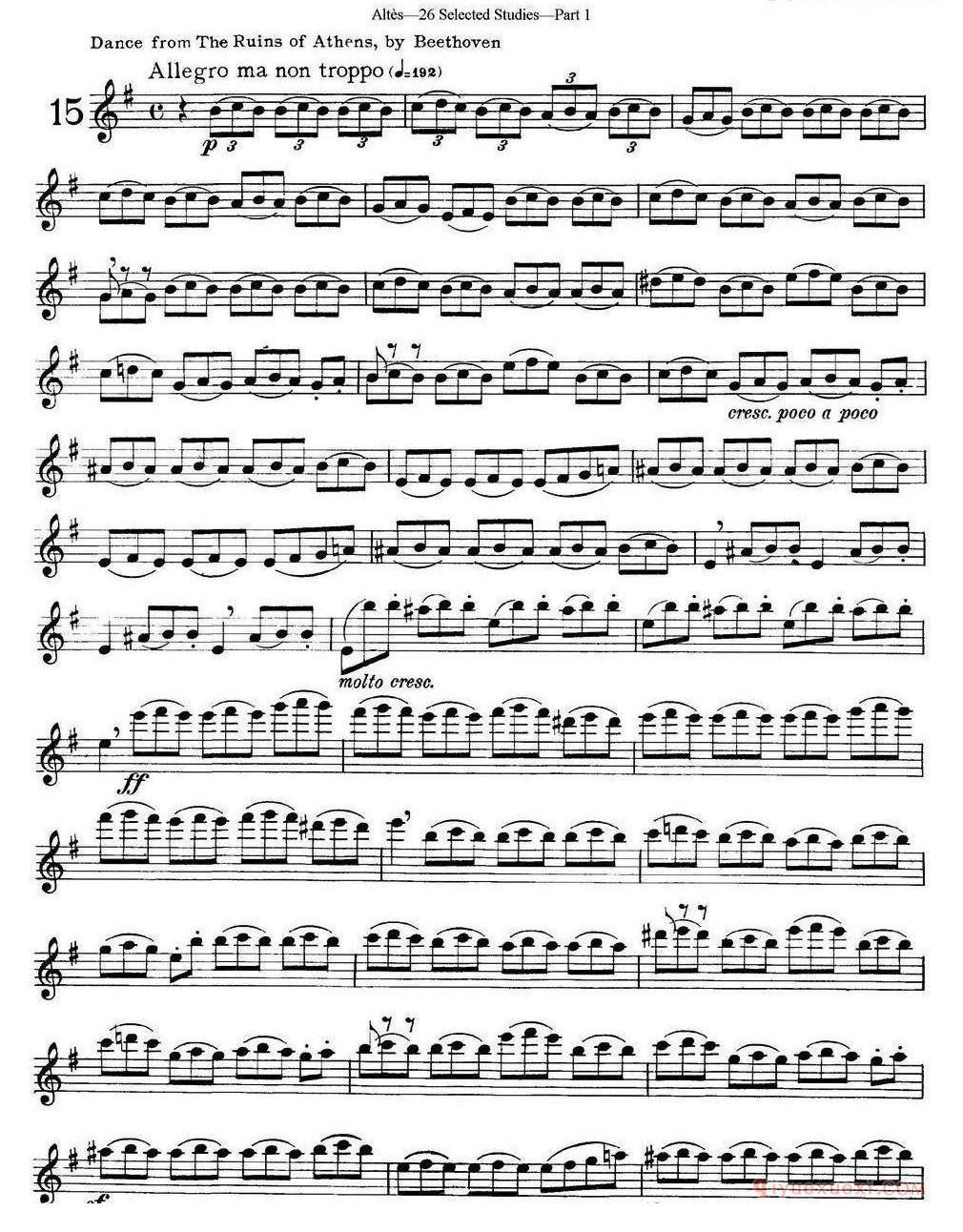 长笛乐谱[阿尔泰斯26首精选长笛练习曲/NO.1-26]