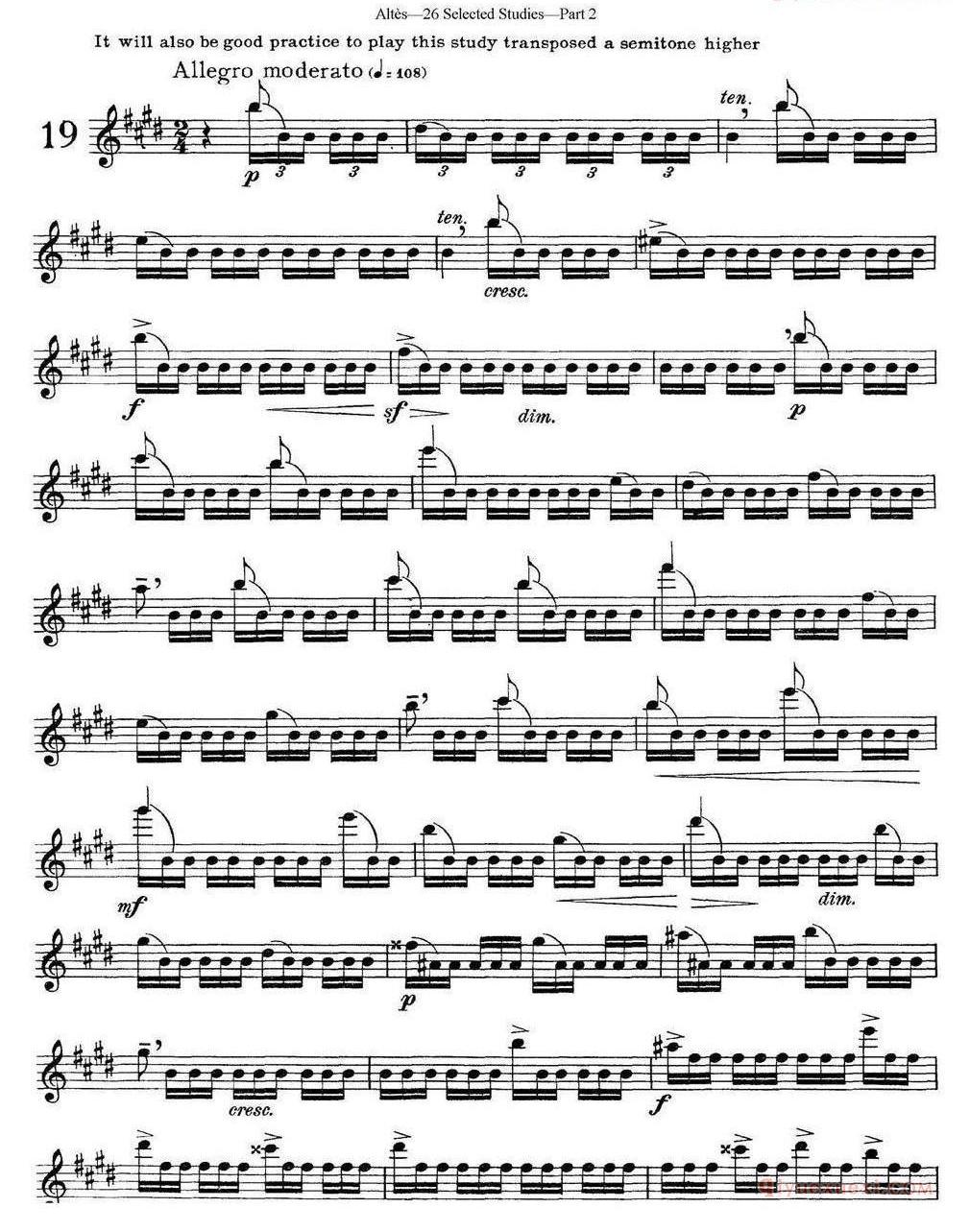 长笛乐谱[阿尔泰斯26首精选长笛练习曲/NO.1-26]