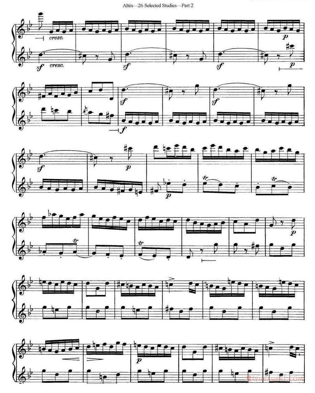 长笛乐谱[阿尔泰斯26首精选长笛练习曲/NO.1-26]