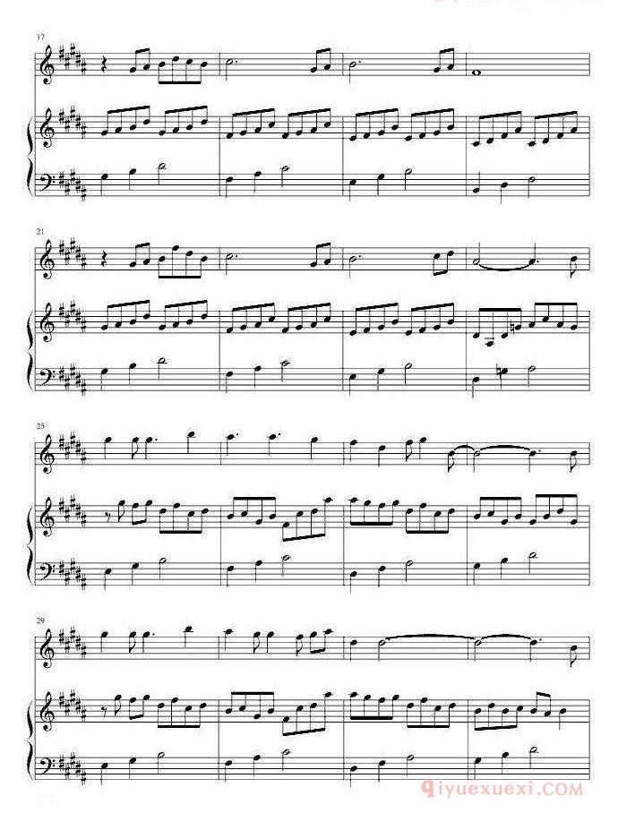 长笛乐谱[爱的供养/电视剧宫主题曲、长笛+钢琴]