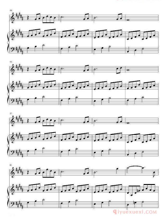 长笛乐谱[爱的供养/电视剧宫主题曲、长笛+钢琴]